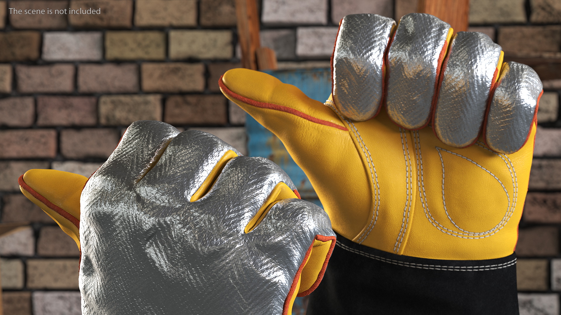 3D model Lincoln Electric Reflective Welding Gloves Thumbs Up Gesture