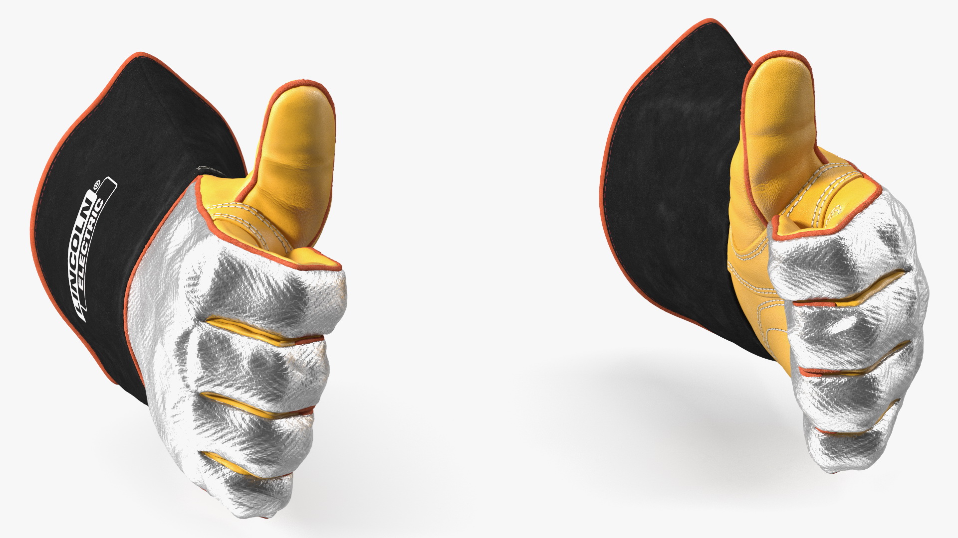 3D model Lincoln Electric Reflective Welding Gloves Thumbs Up Gesture