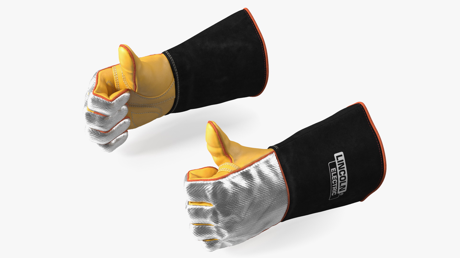 3D model Lincoln Electric Reflective Welding Gloves Thumbs Up Gesture