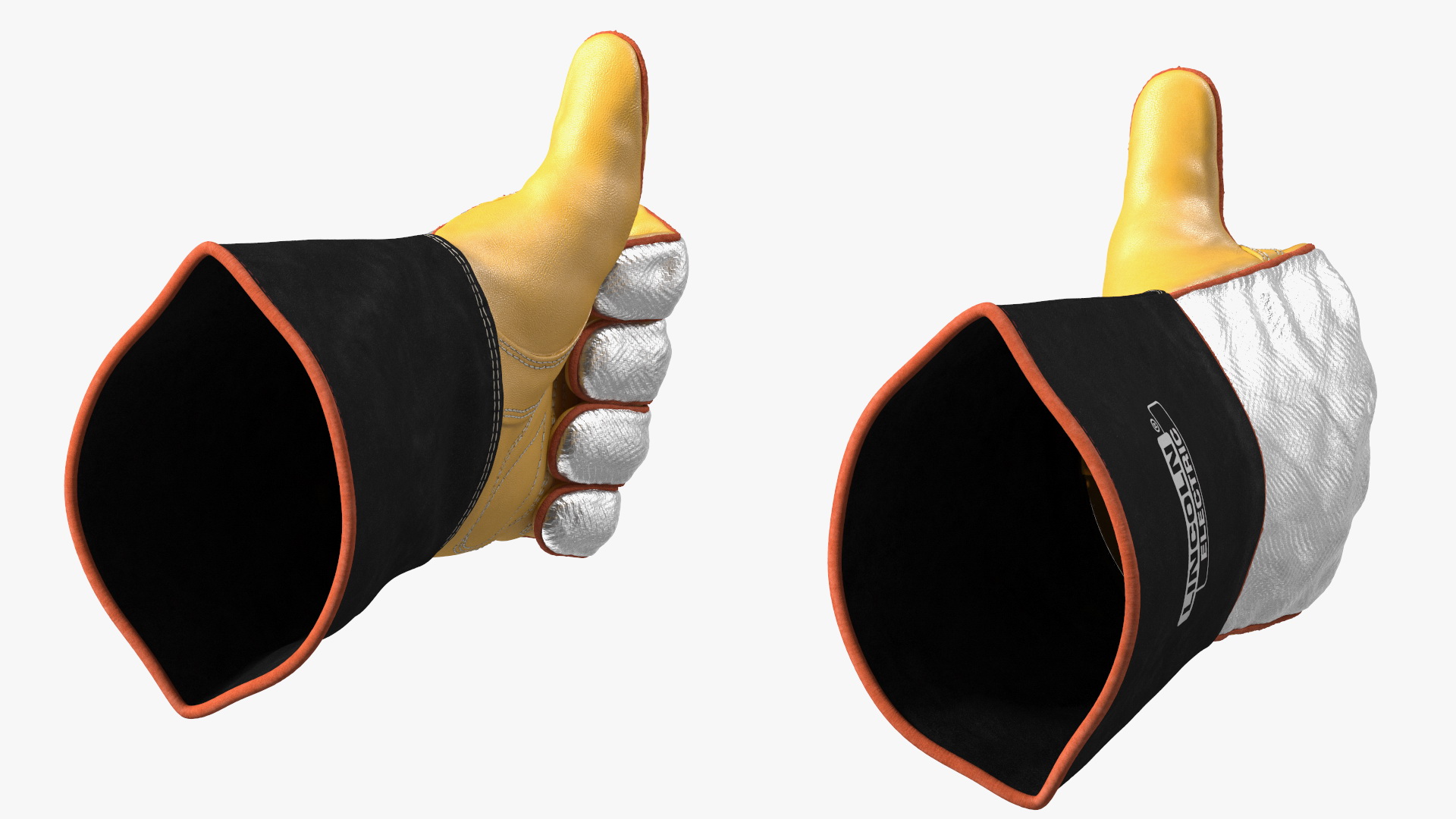3D model Lincoln Electric Reflective Welding Gloves Thumbs Up Gesture