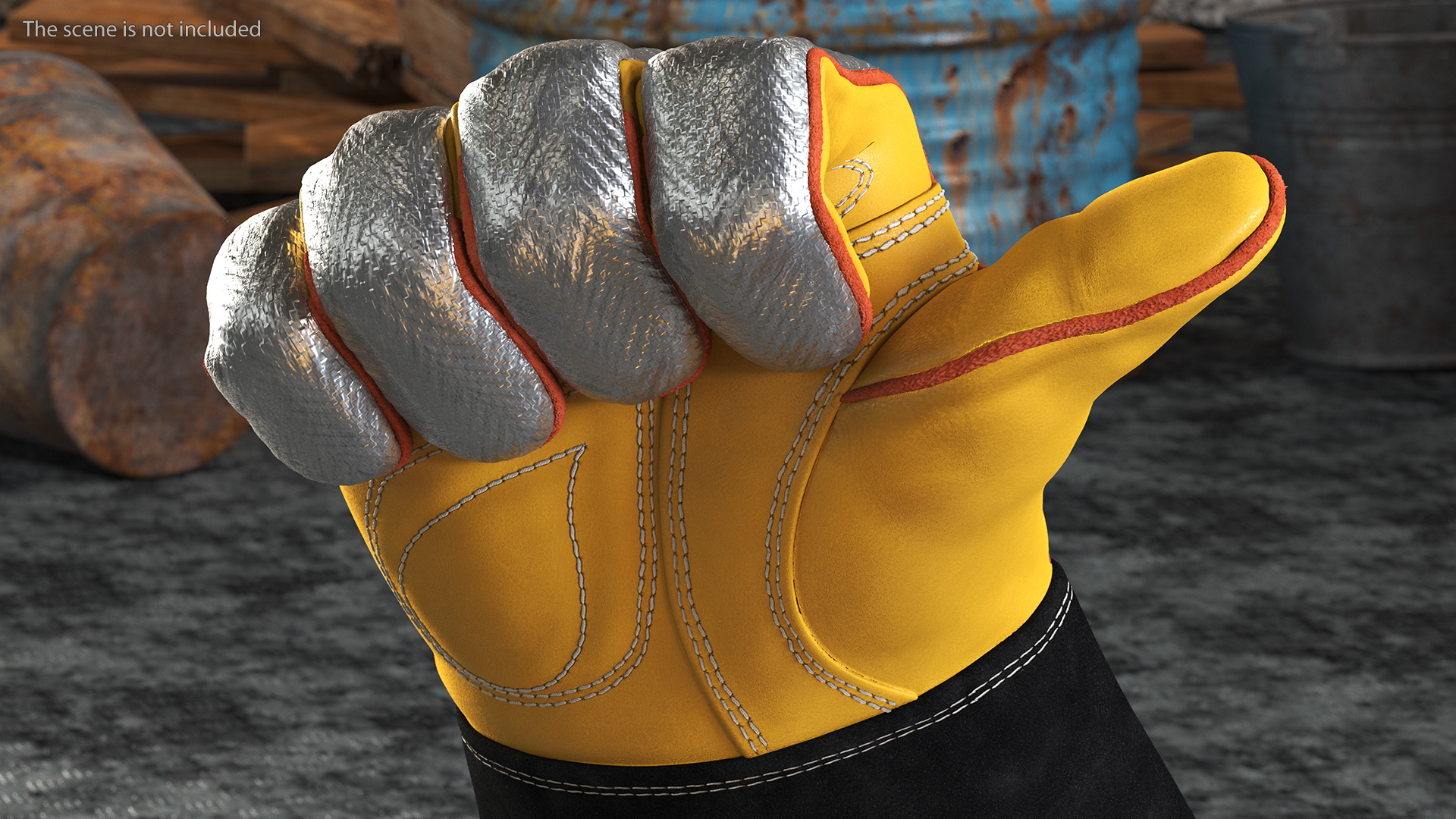3D model Lincoln Electric Reflective Welding Gloves Thumbs Up Gesture