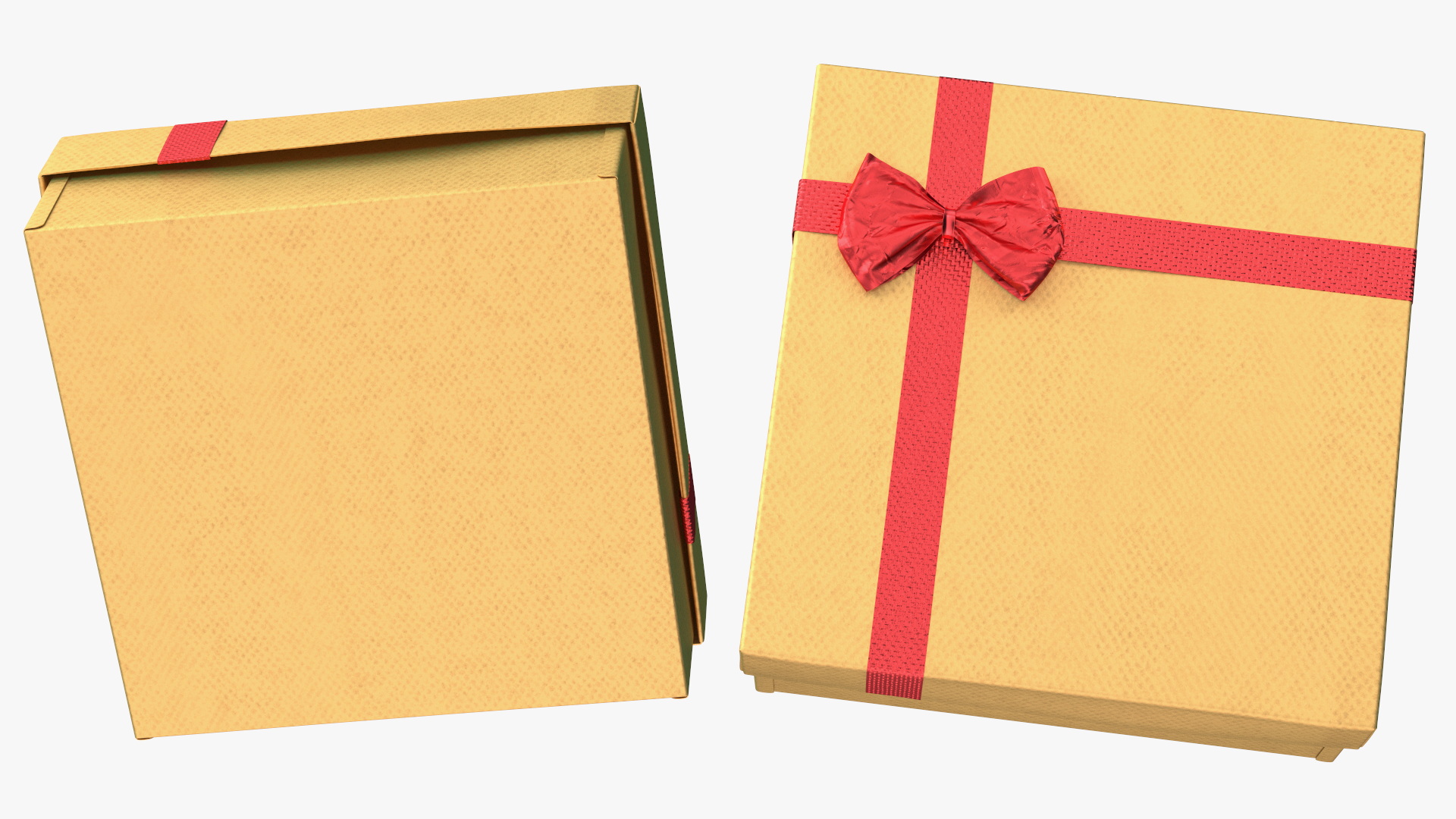 3D Wrapped Gift Box with Ribbon model