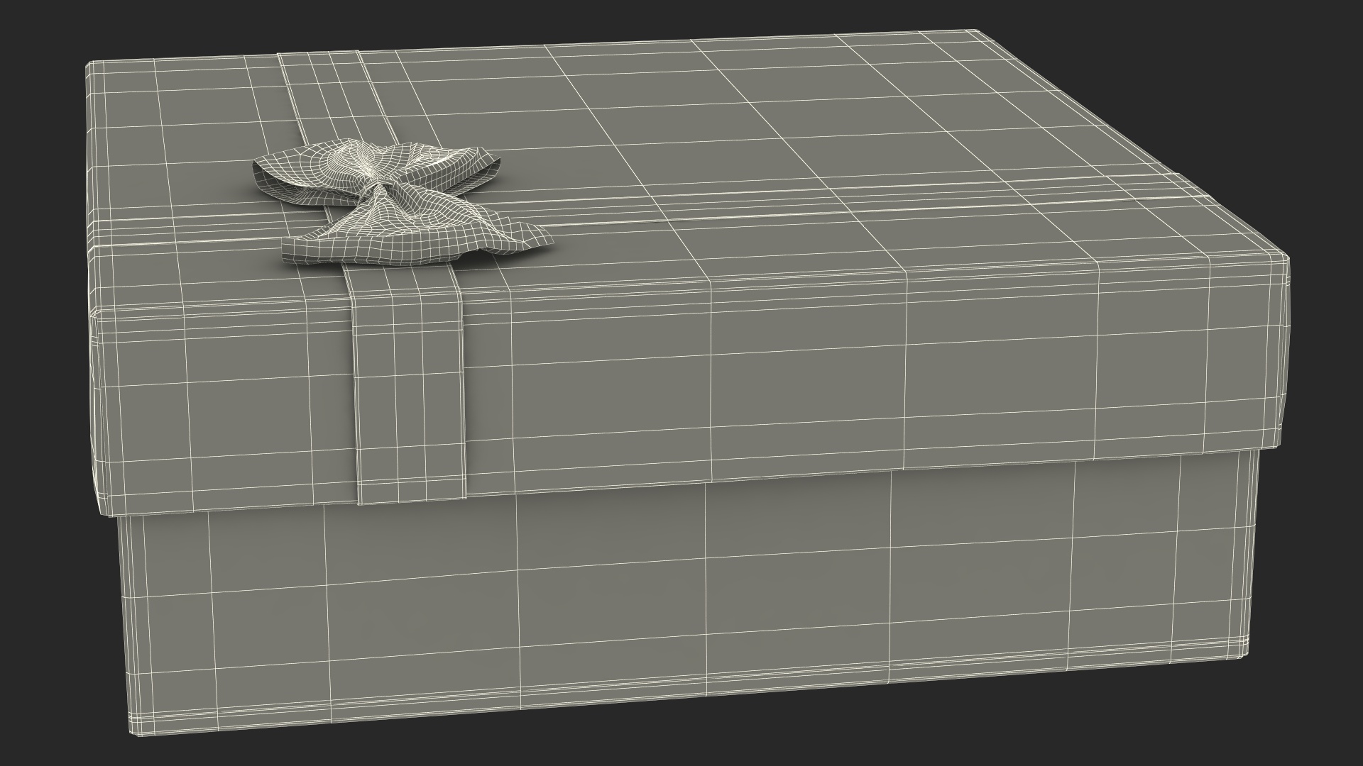 3D Wrapped Gift Box with Ribbon model