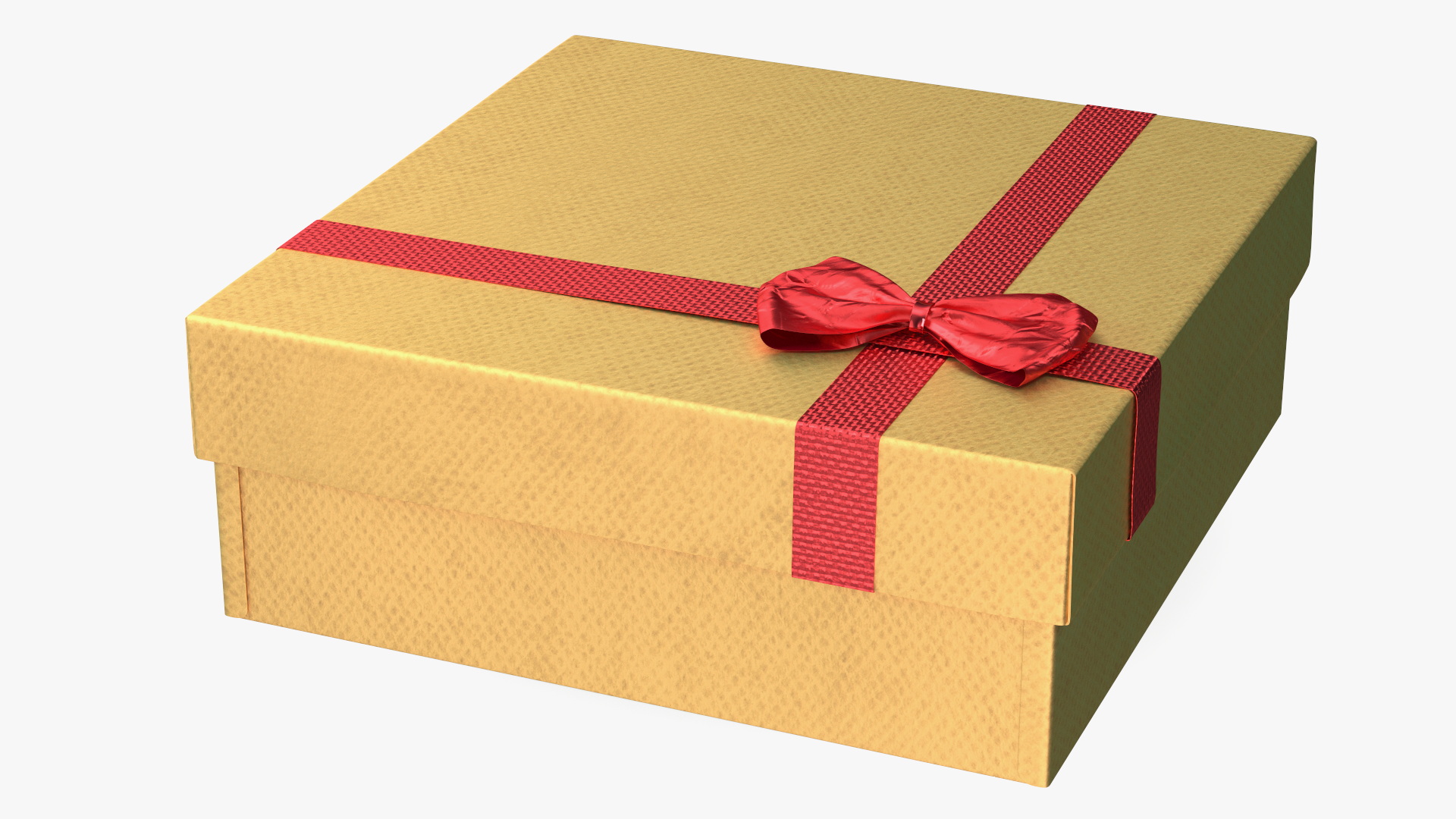 3D Wrapped Gift Box with Ribbon model