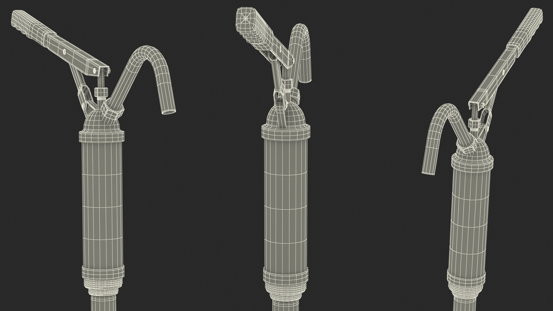 Lever Hand Pump with Oil Drum 3D model