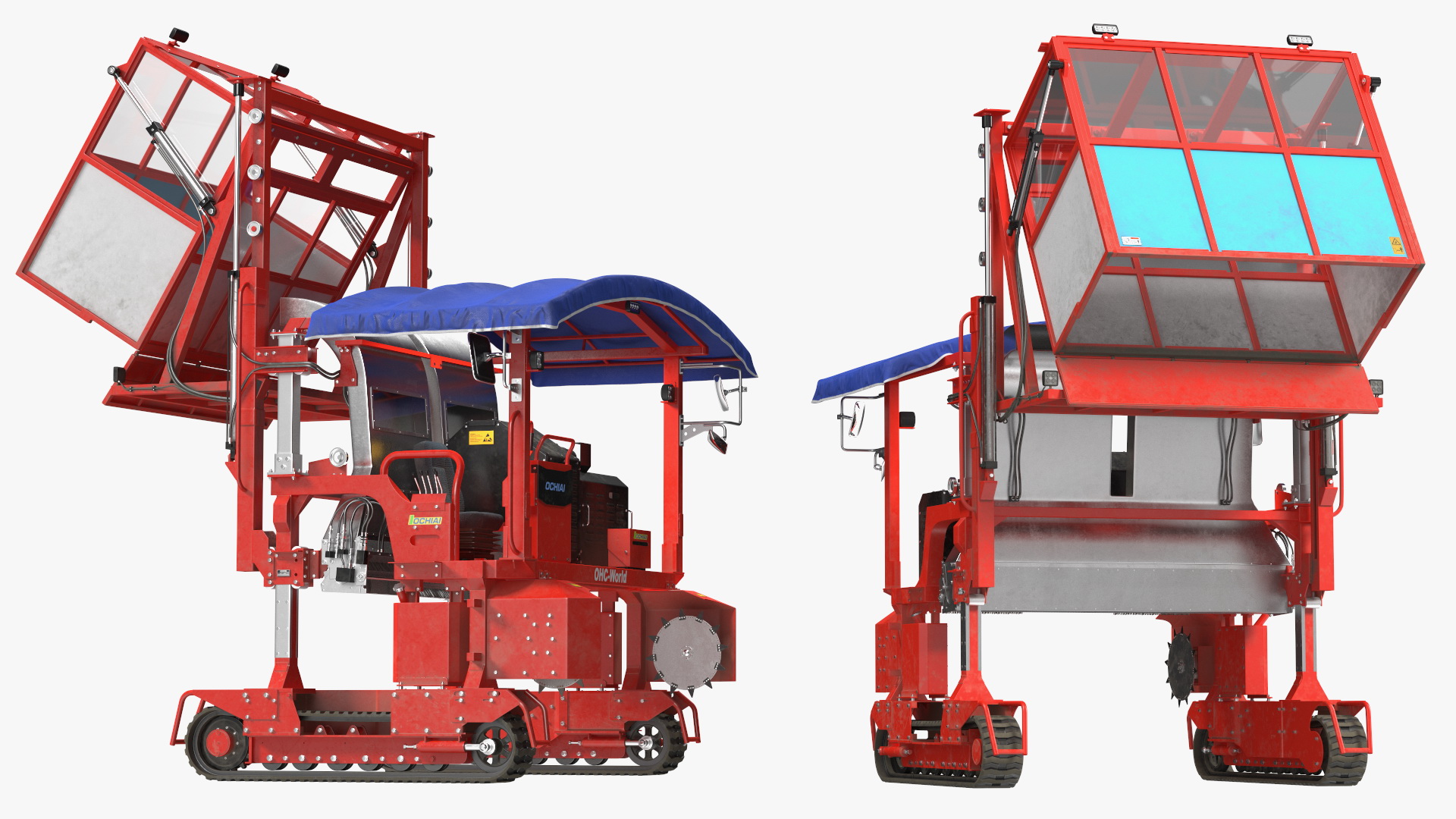 Ochiai OHC-W Tea Harvester Used Rigged for Cinema 4D 3D
