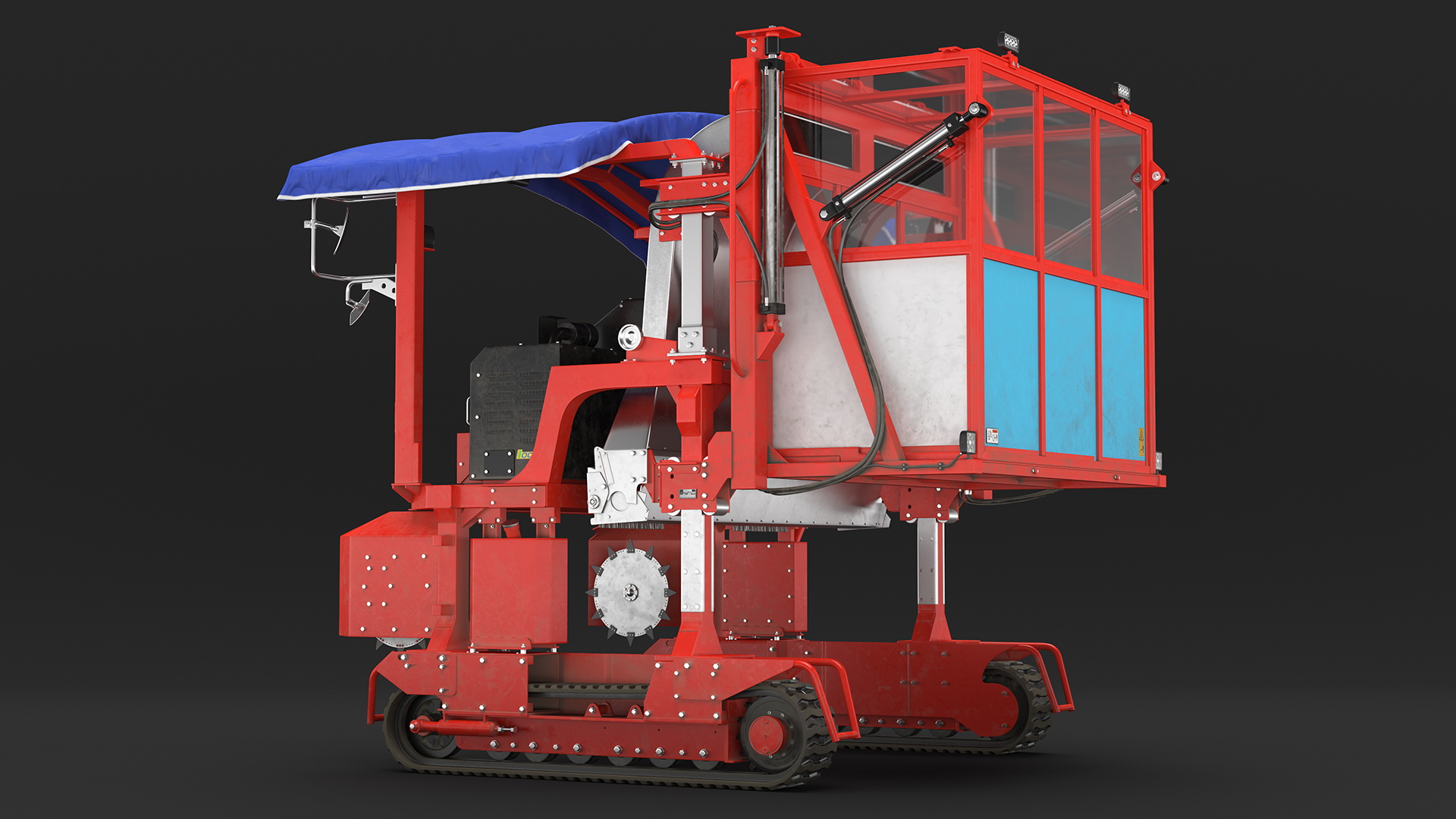 Ochiai OHC-W Tea Harvester Used Rigged for Cinema 4D 3D