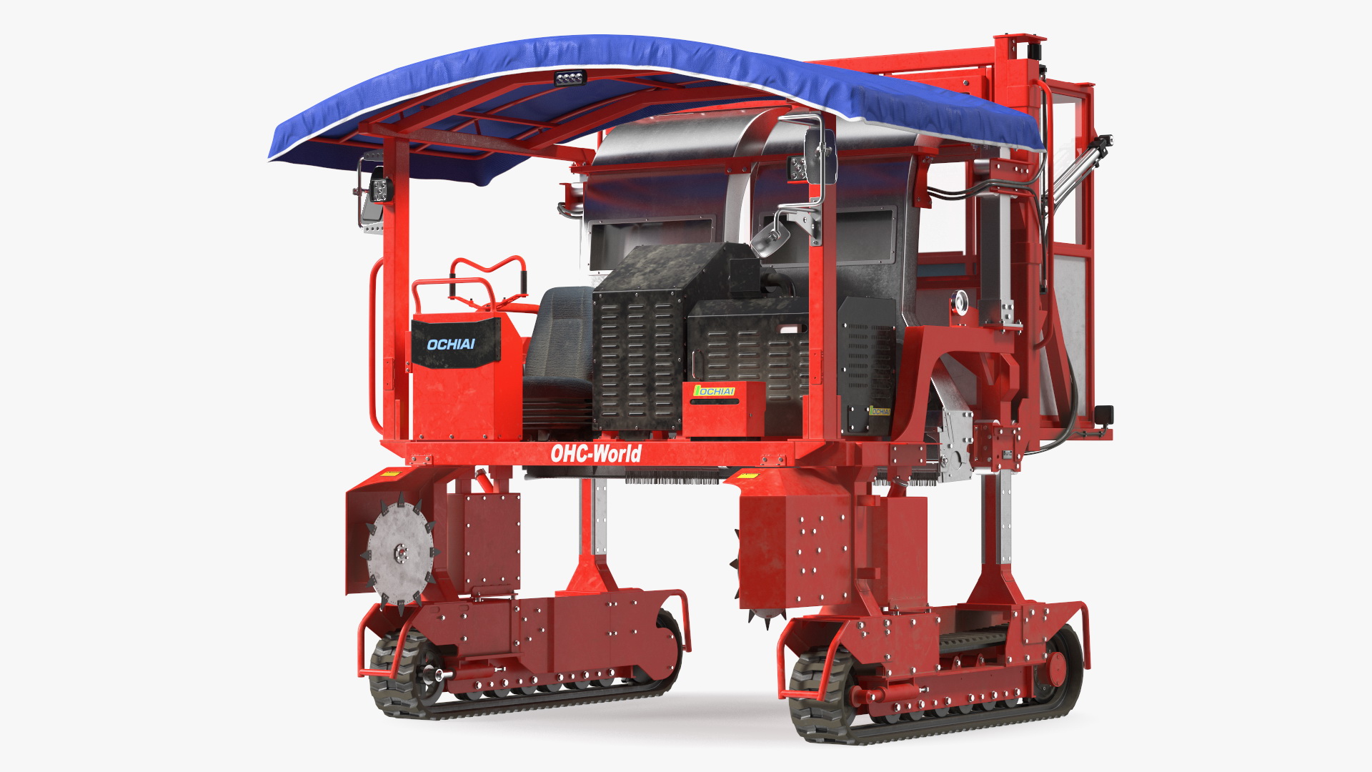 Ochiai OHC-W Tea Harvester Used Rigged for Cinema 4D 3D