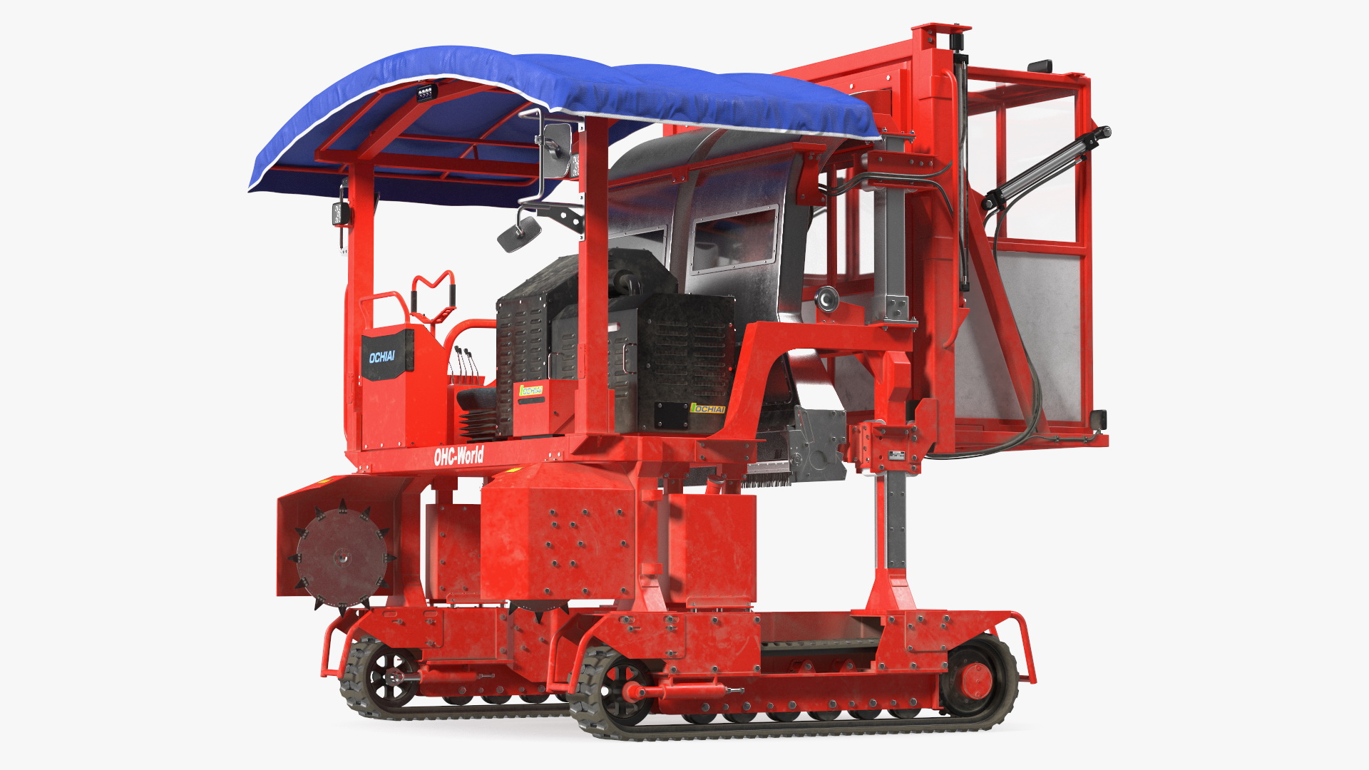 Ochiai OHC-W Tea Harvester Used Rigged for Cinema 4D 3D