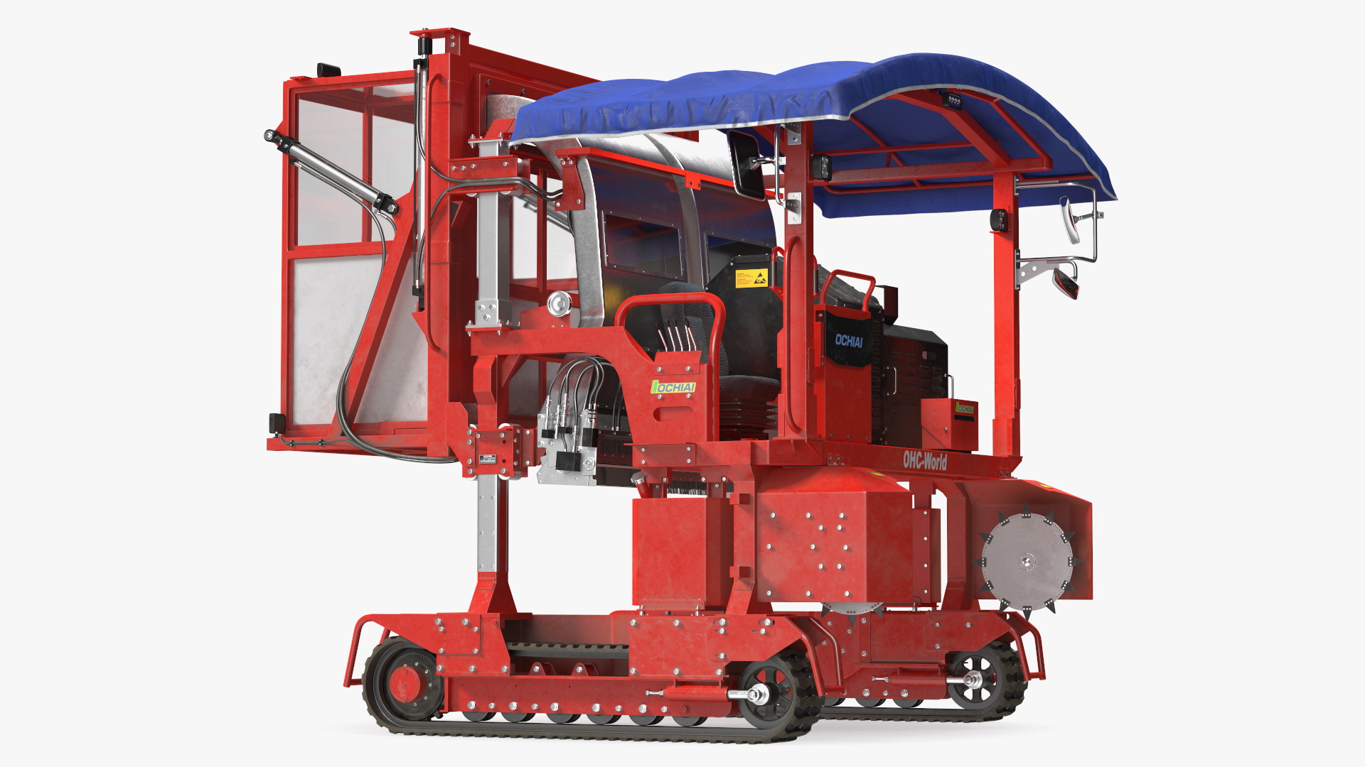 Ochiai OHC-W Tea Harvester Used Rigged for Cinema 4D 3D