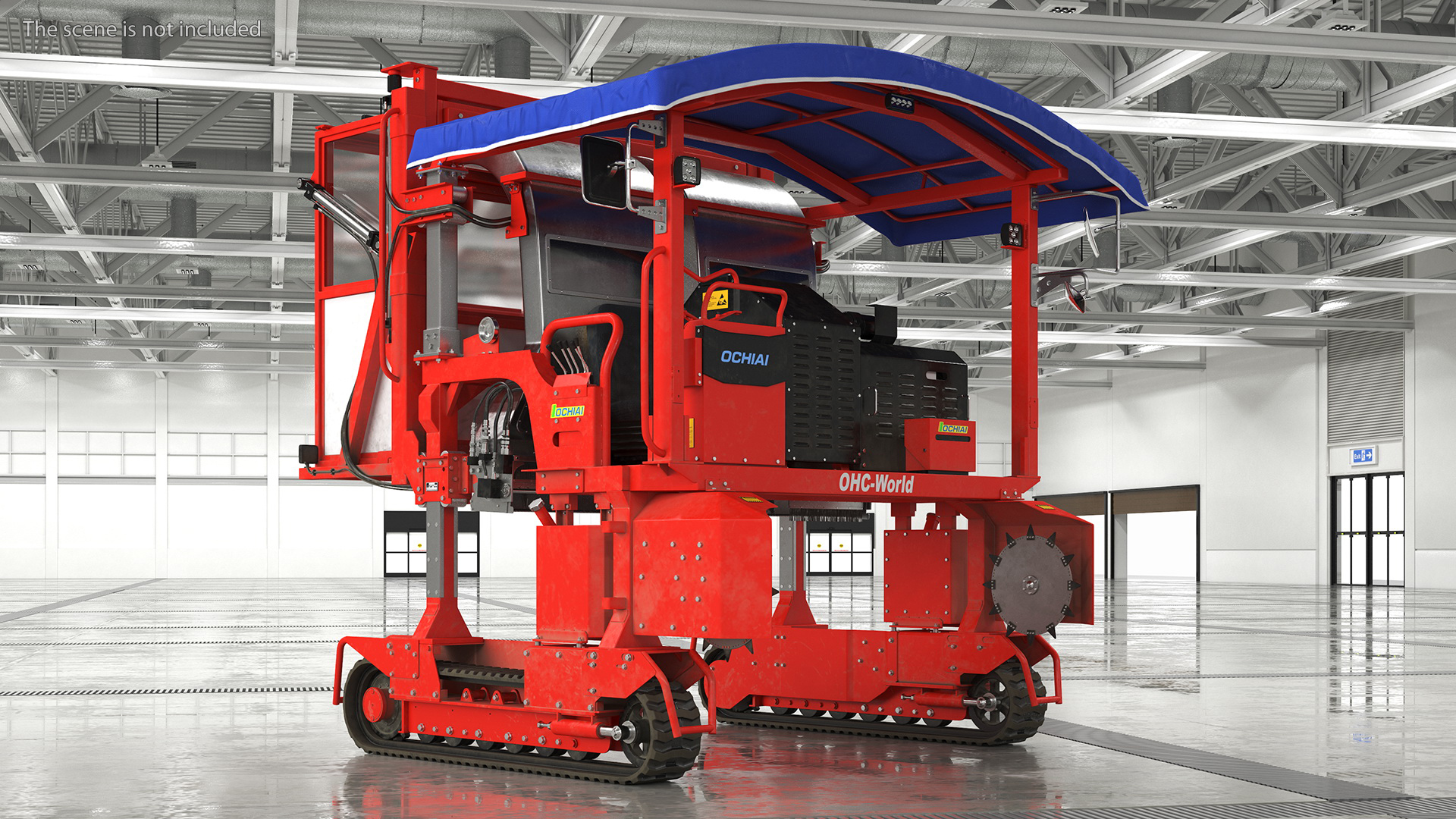 Ochiai OHC-W Tea Harvester Used Rigged for Cinema 4D 3D