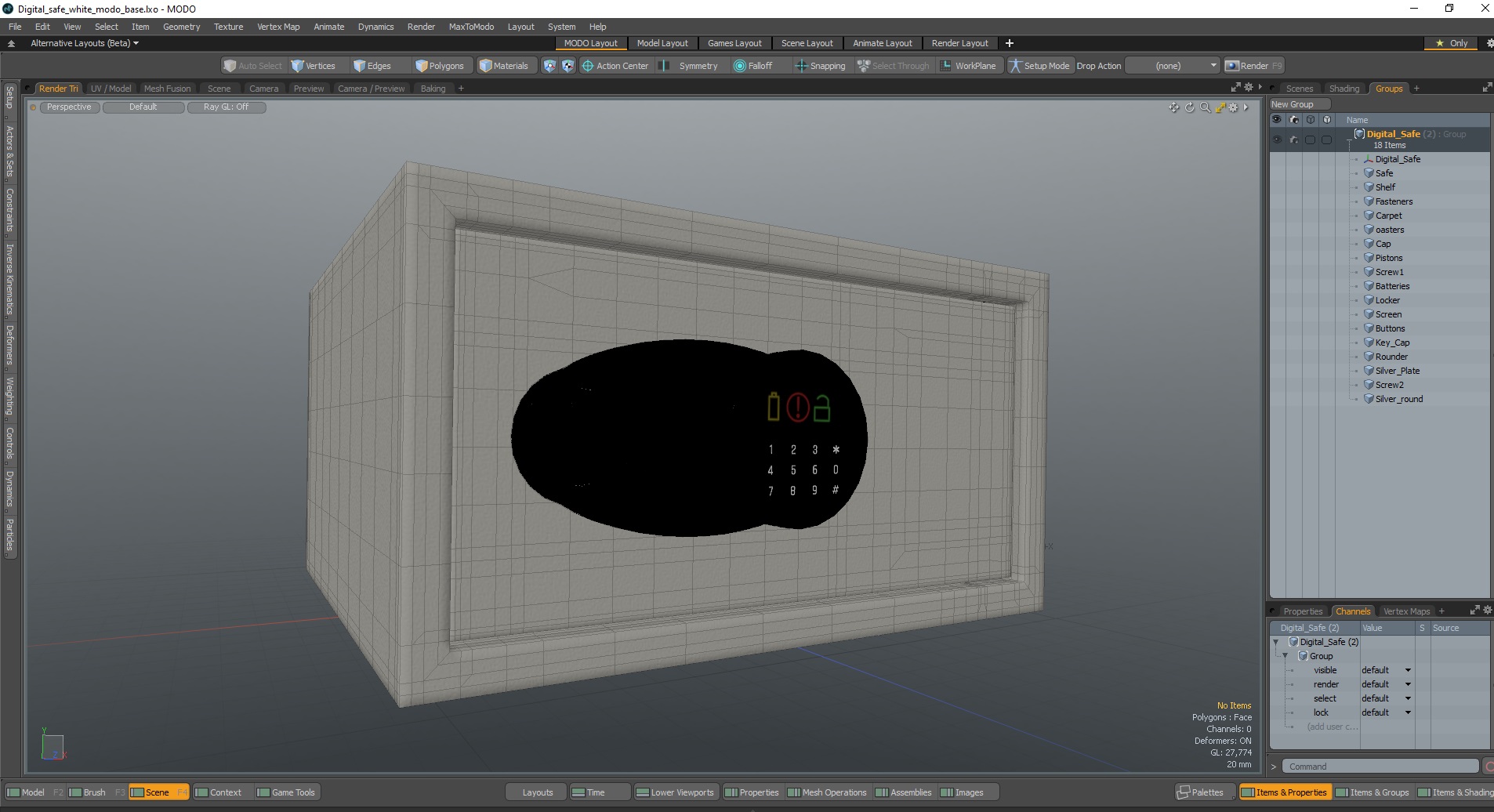 3D Digital safe white model