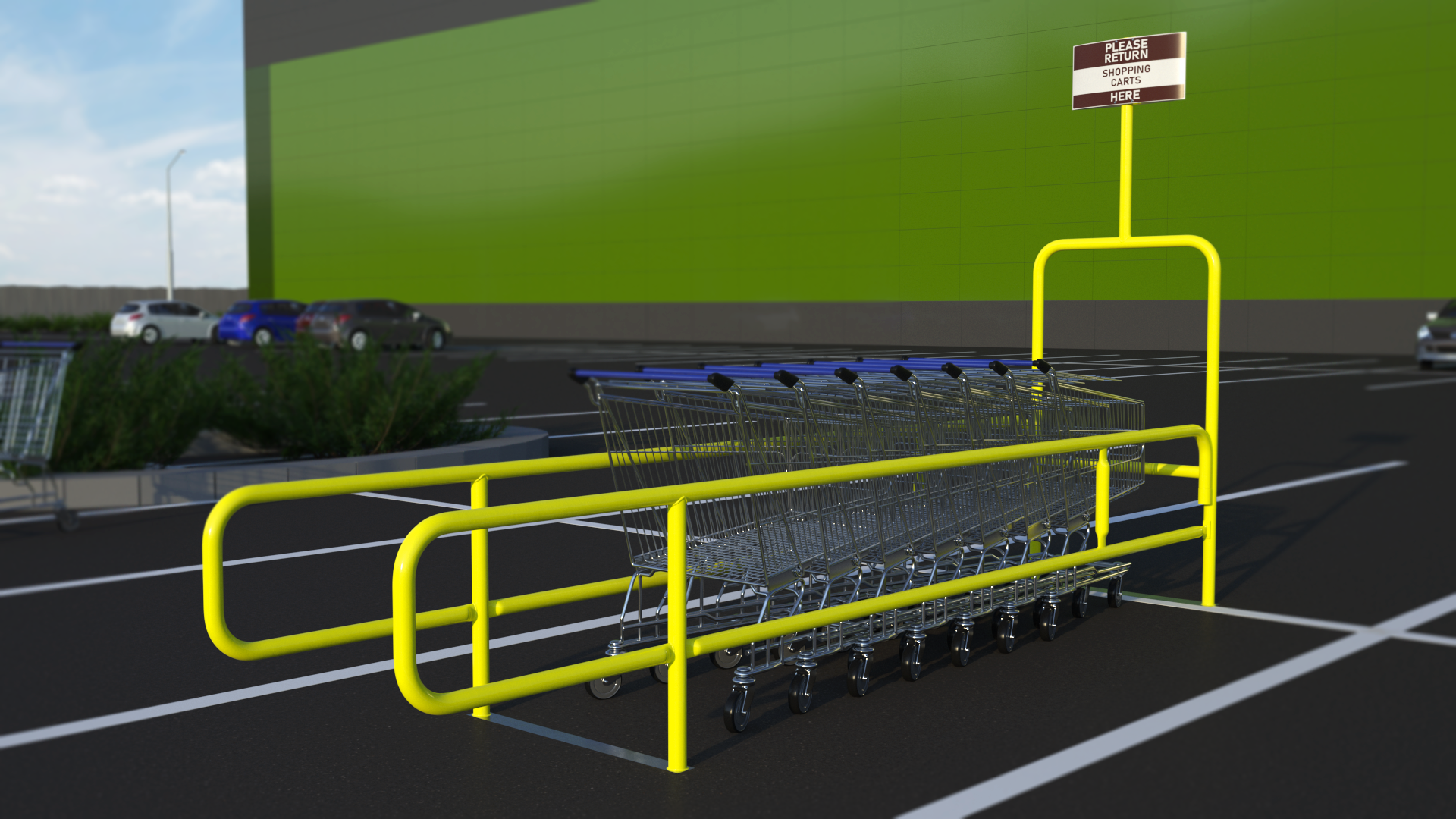 Grocery Cart Corral Single, view 3