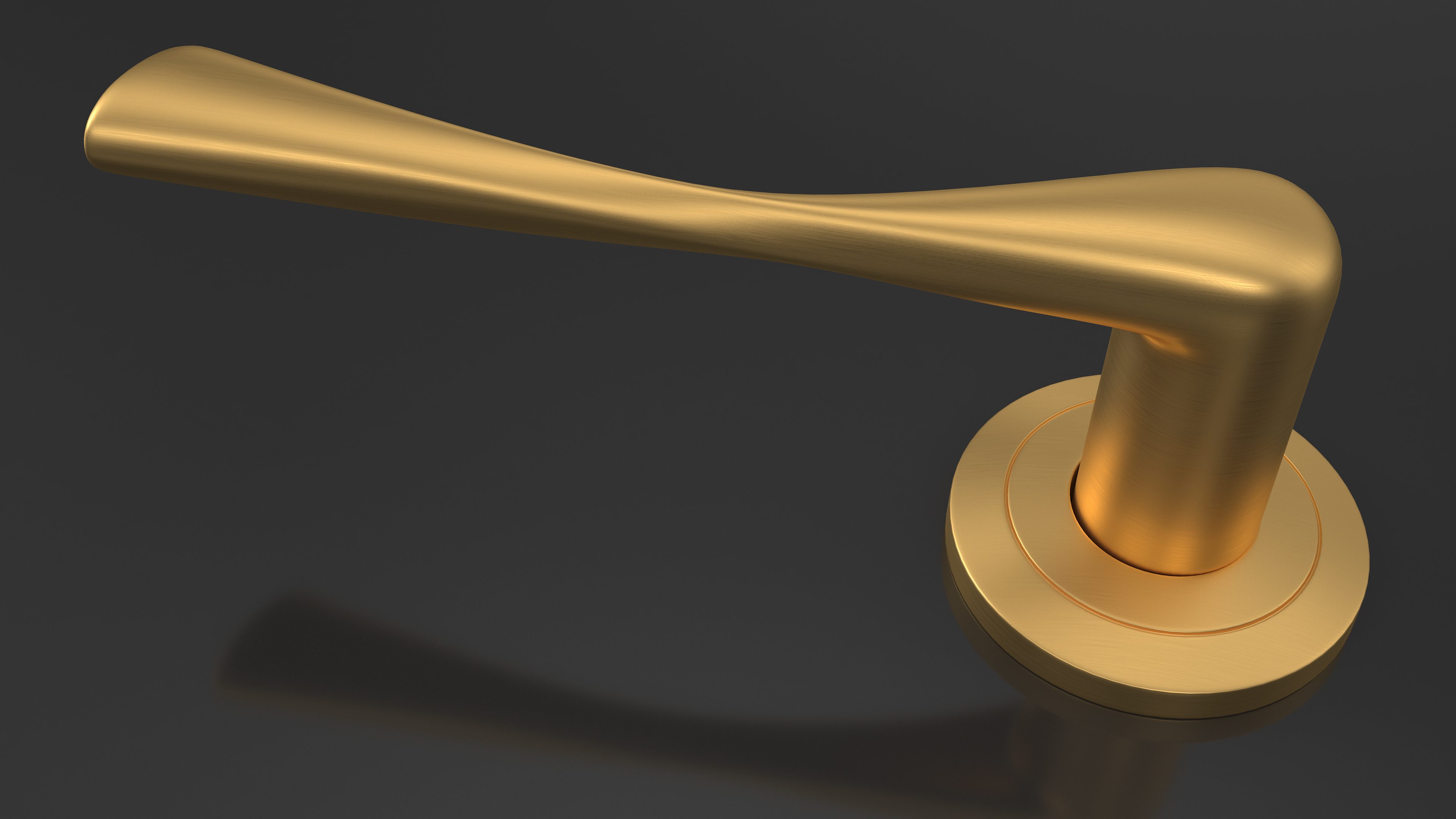 3D Gold Door Handles Separate