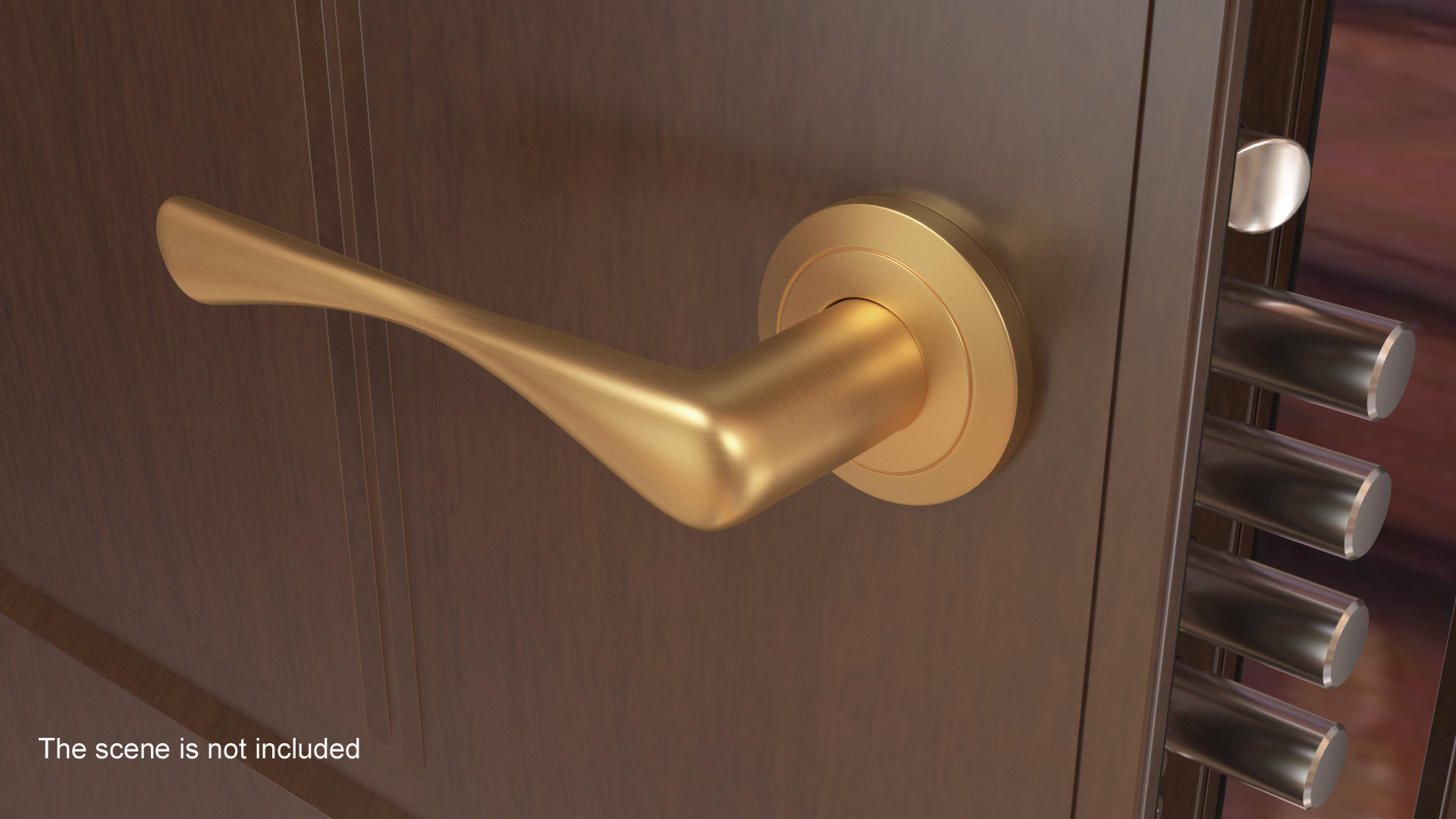 3D Gold Door Handles Separate