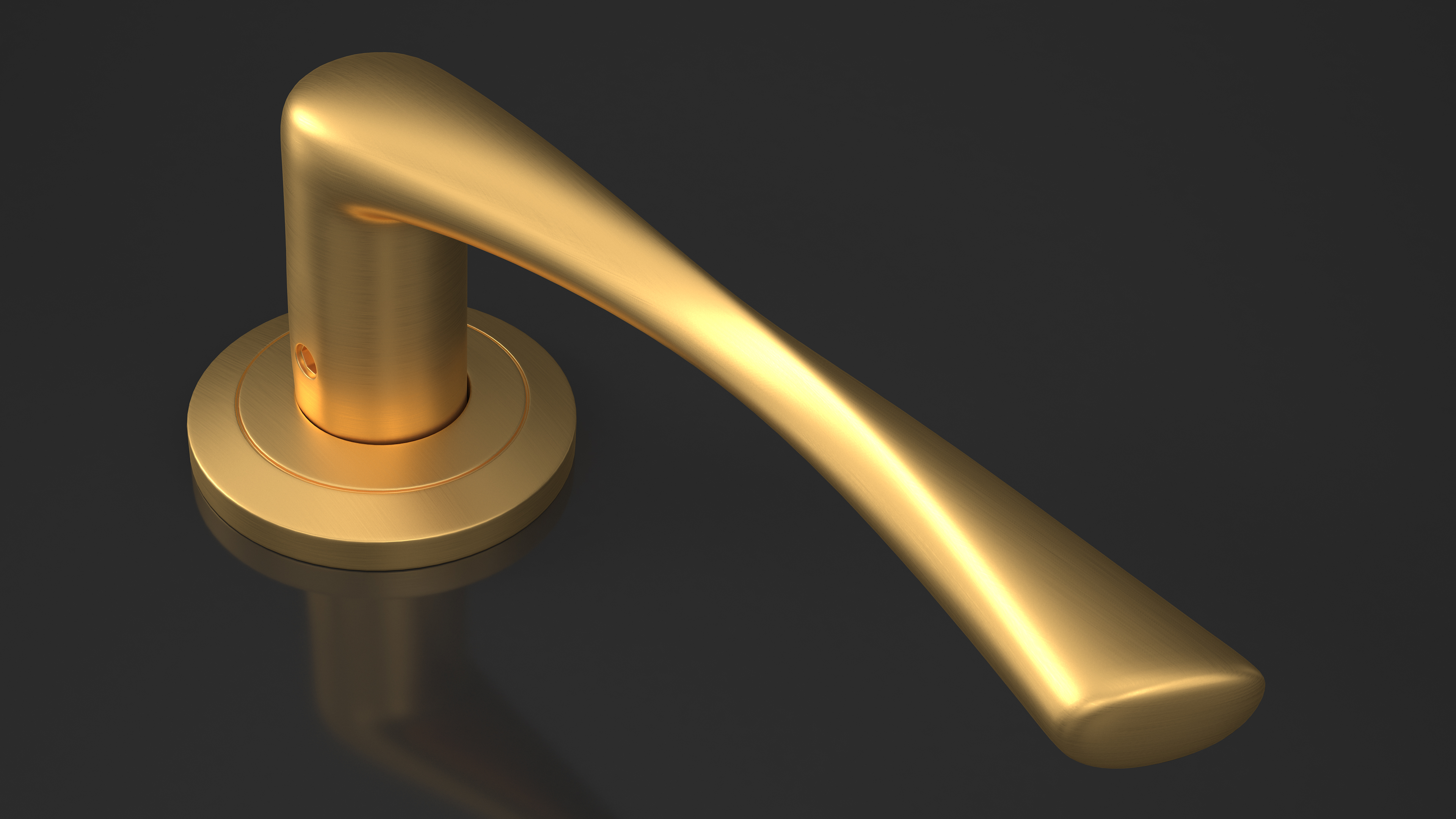 3D Gold Door Handles Separate