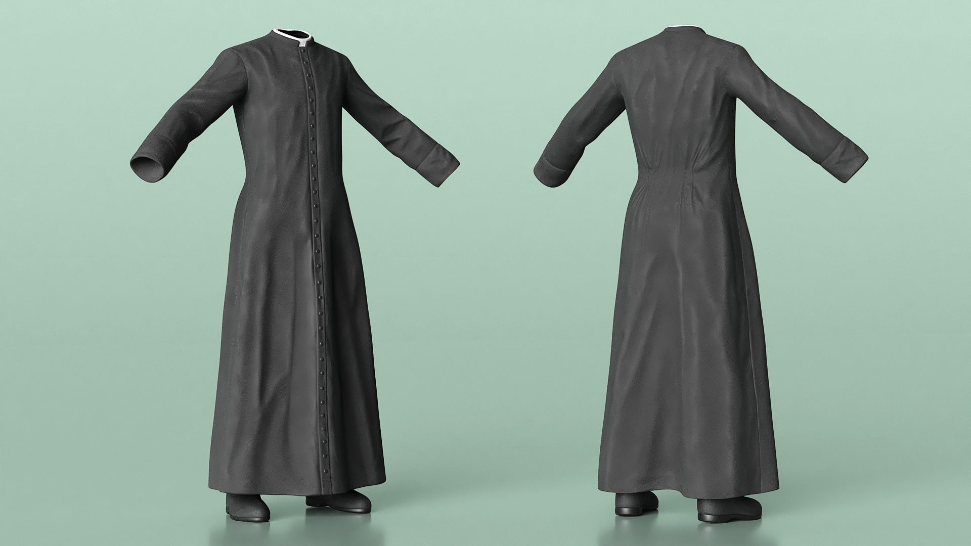 3D Black Priests Robe model