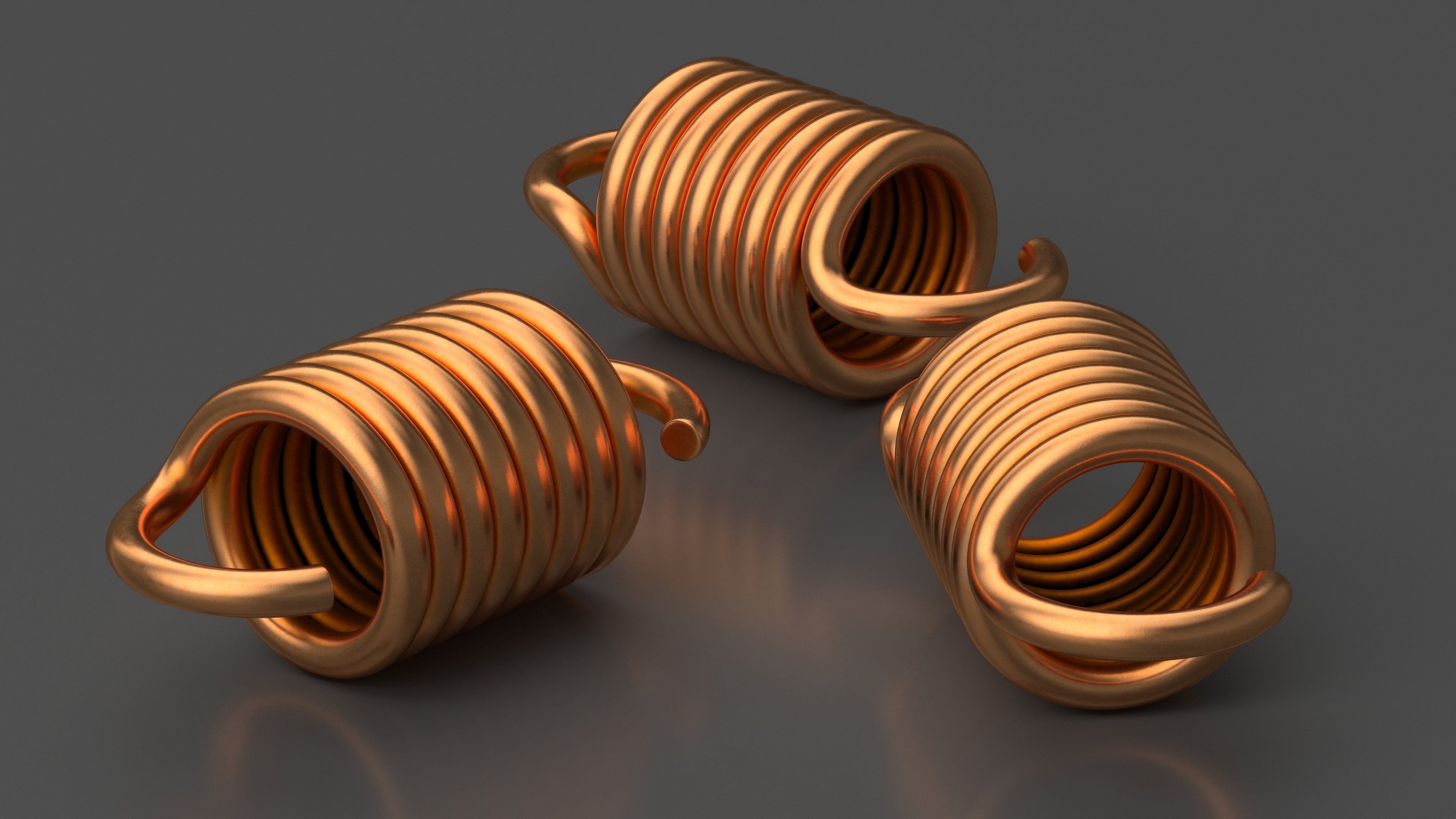 Thick Copper Spring 3D model