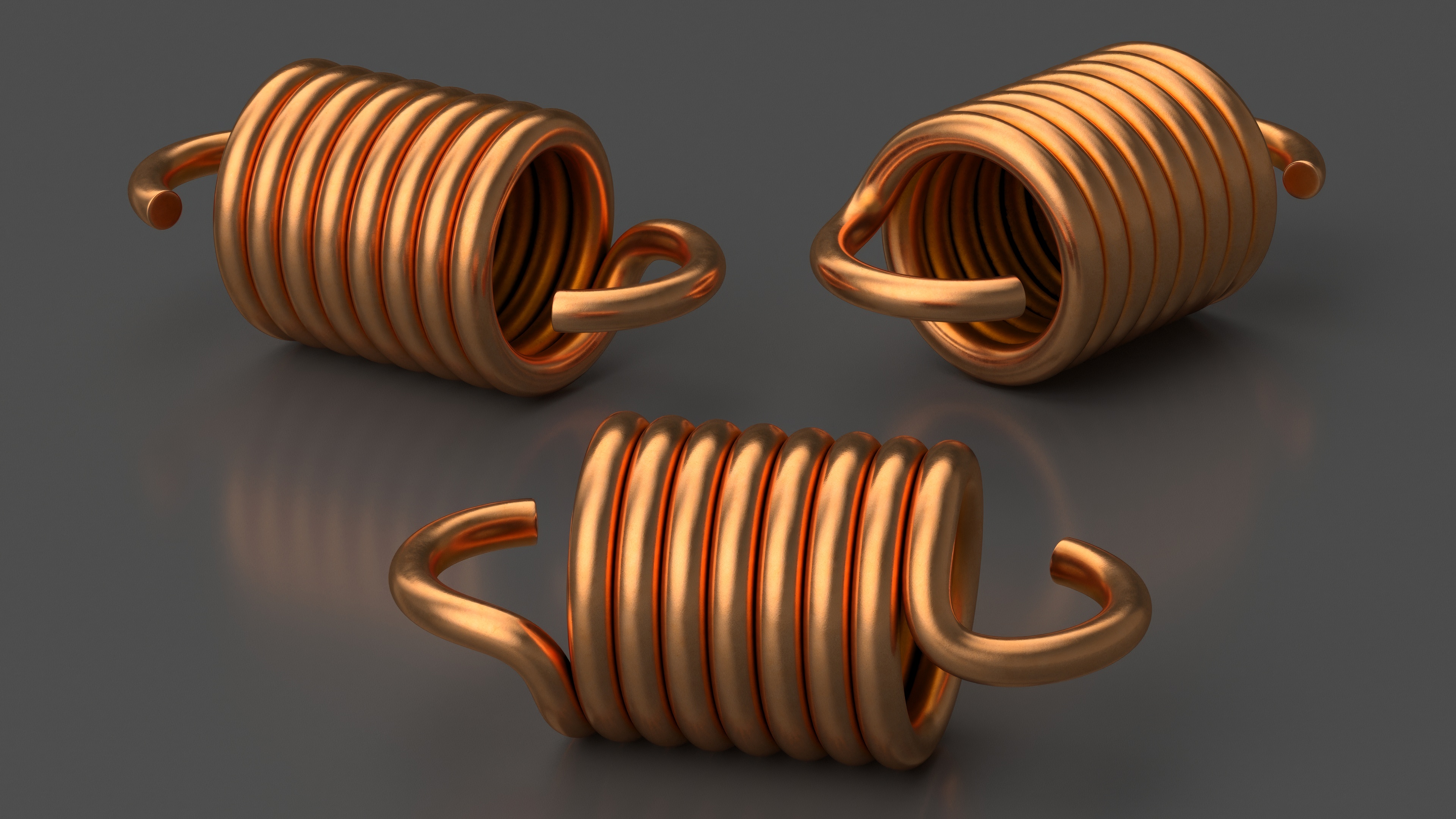 Thick Copper Spring 3D model