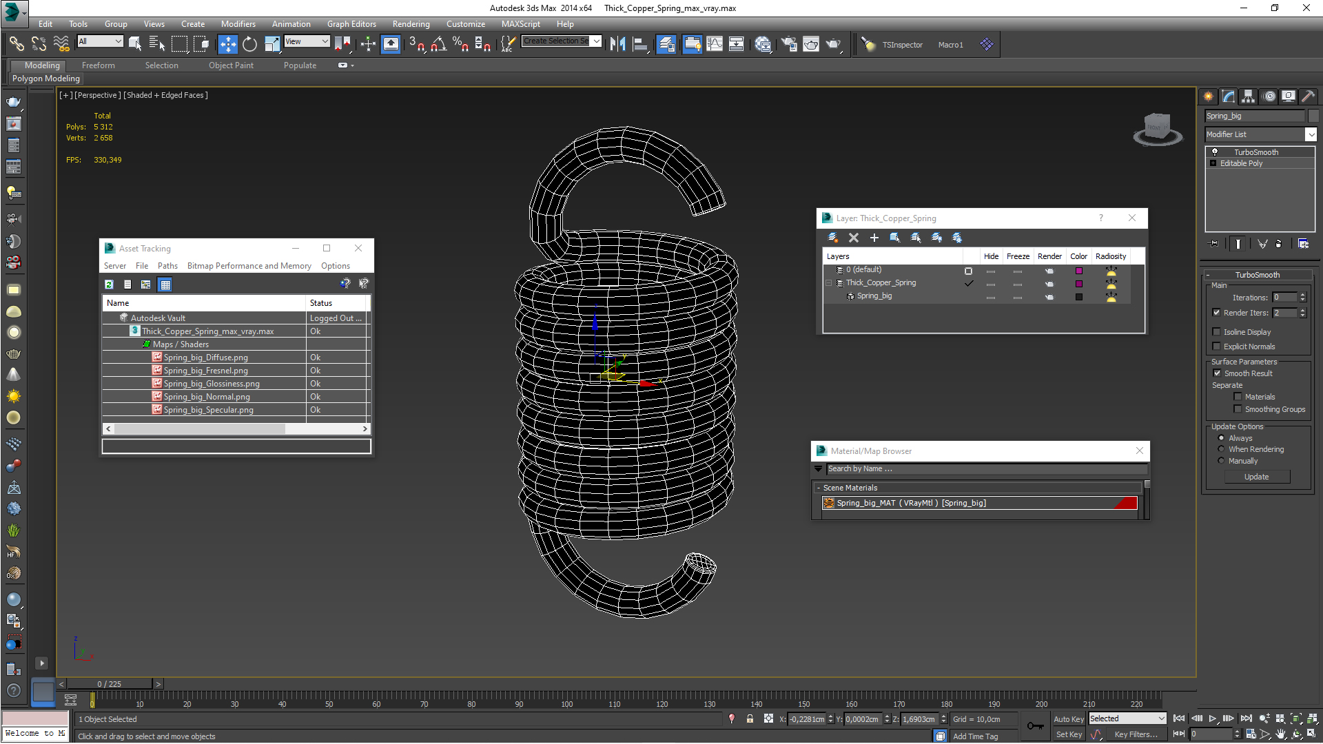 Thick Copper Spring 3D model