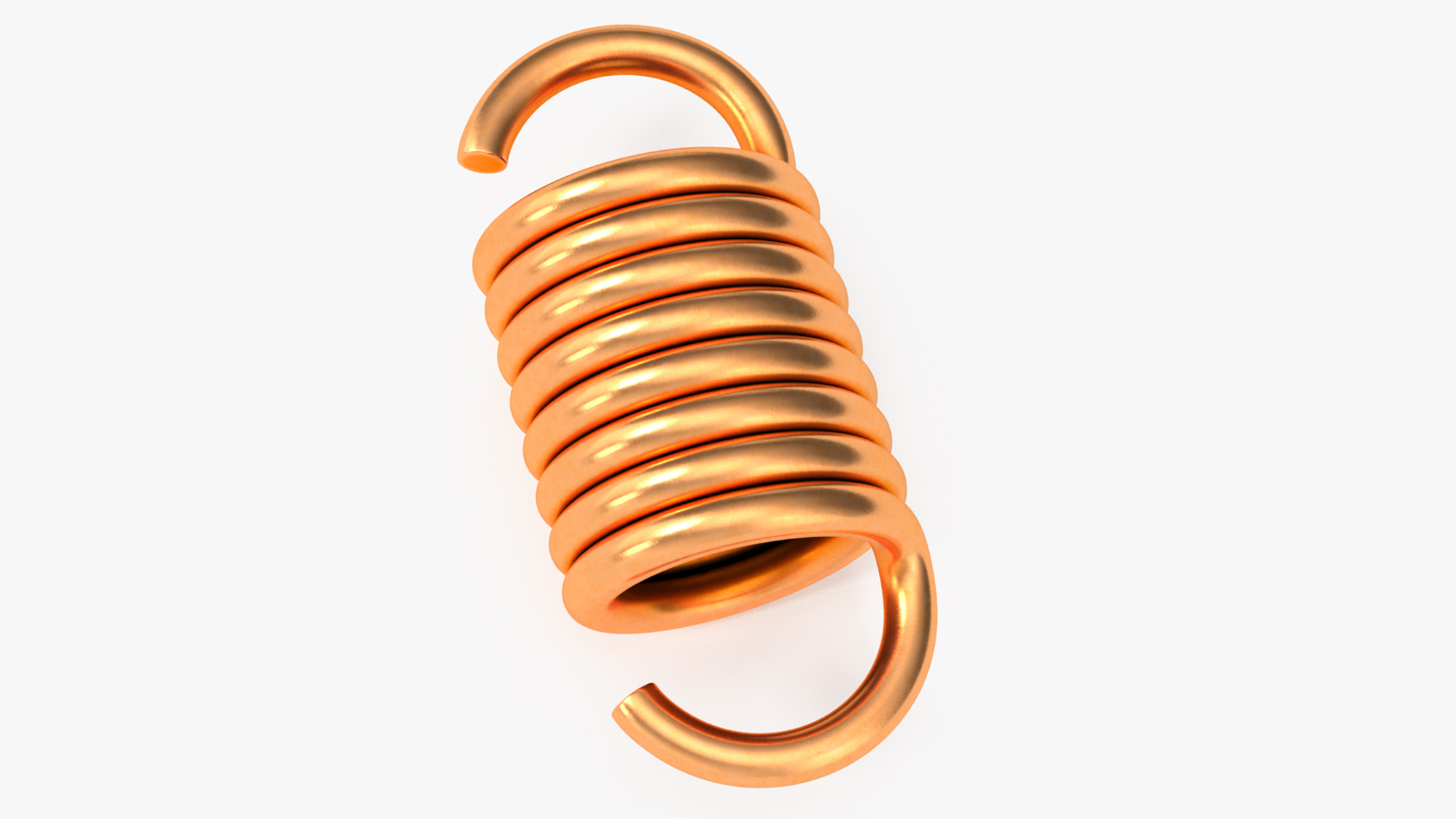 Thick Copper Spring 3D model