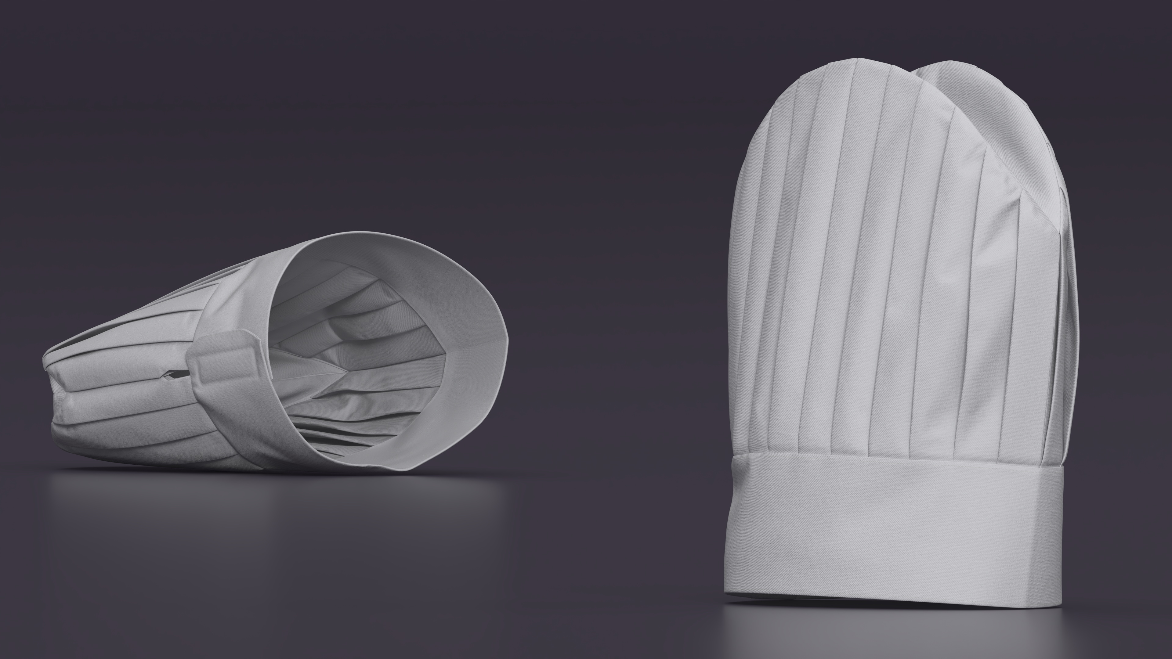 Tall Chef Hat in White 3D