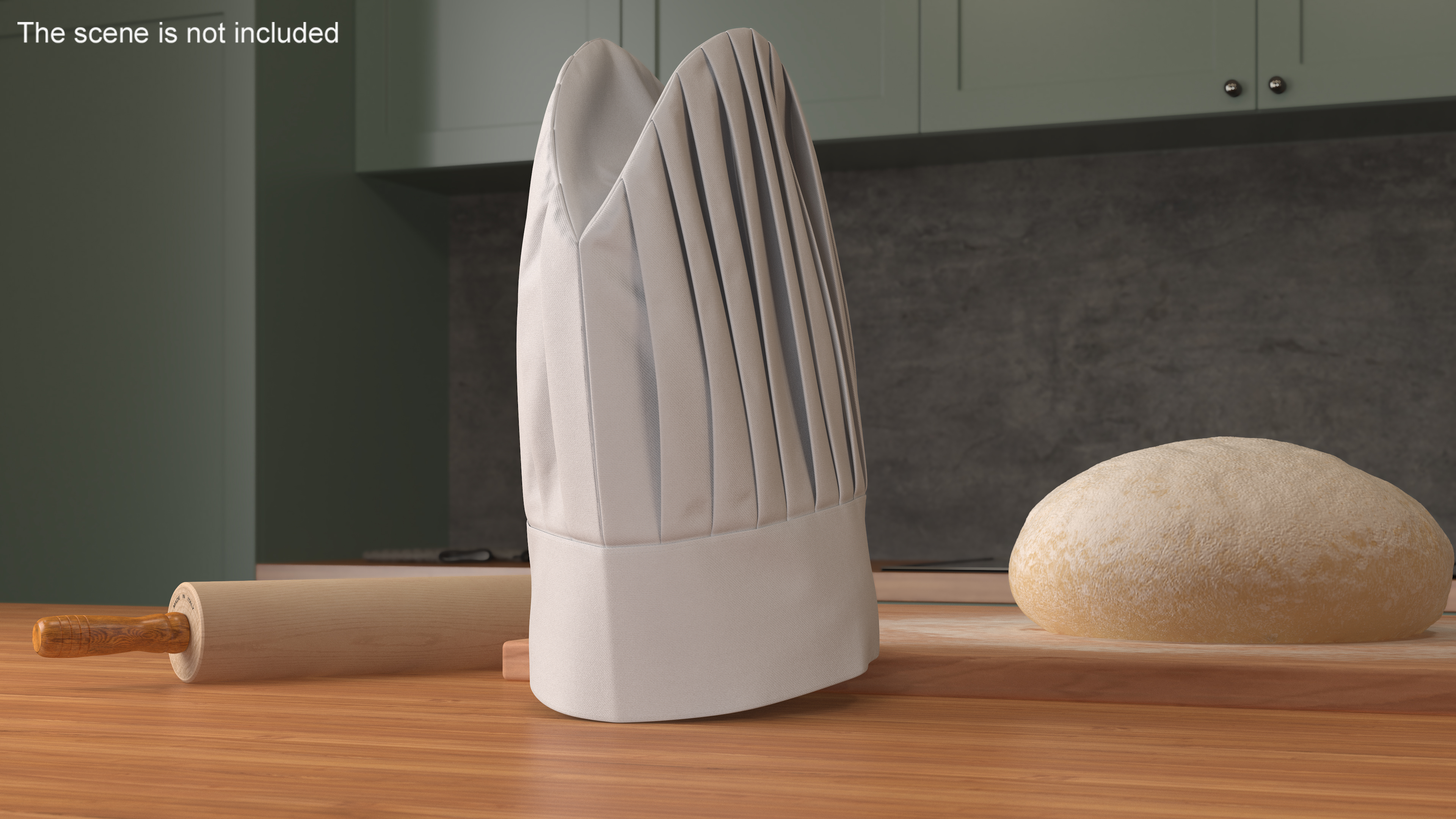Tall Chef Hat in White 3D