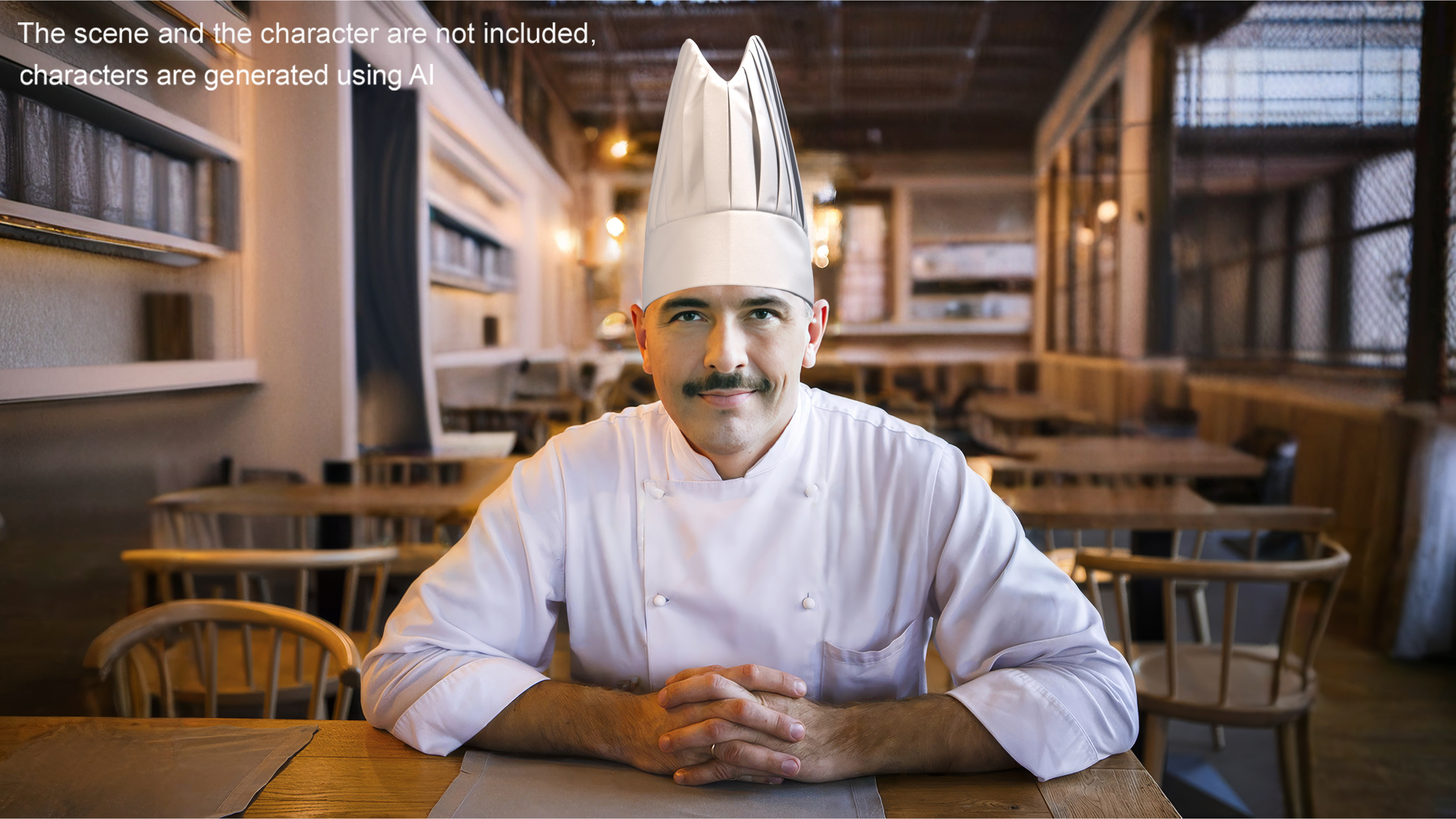 Tall Chef Hat in White 3D