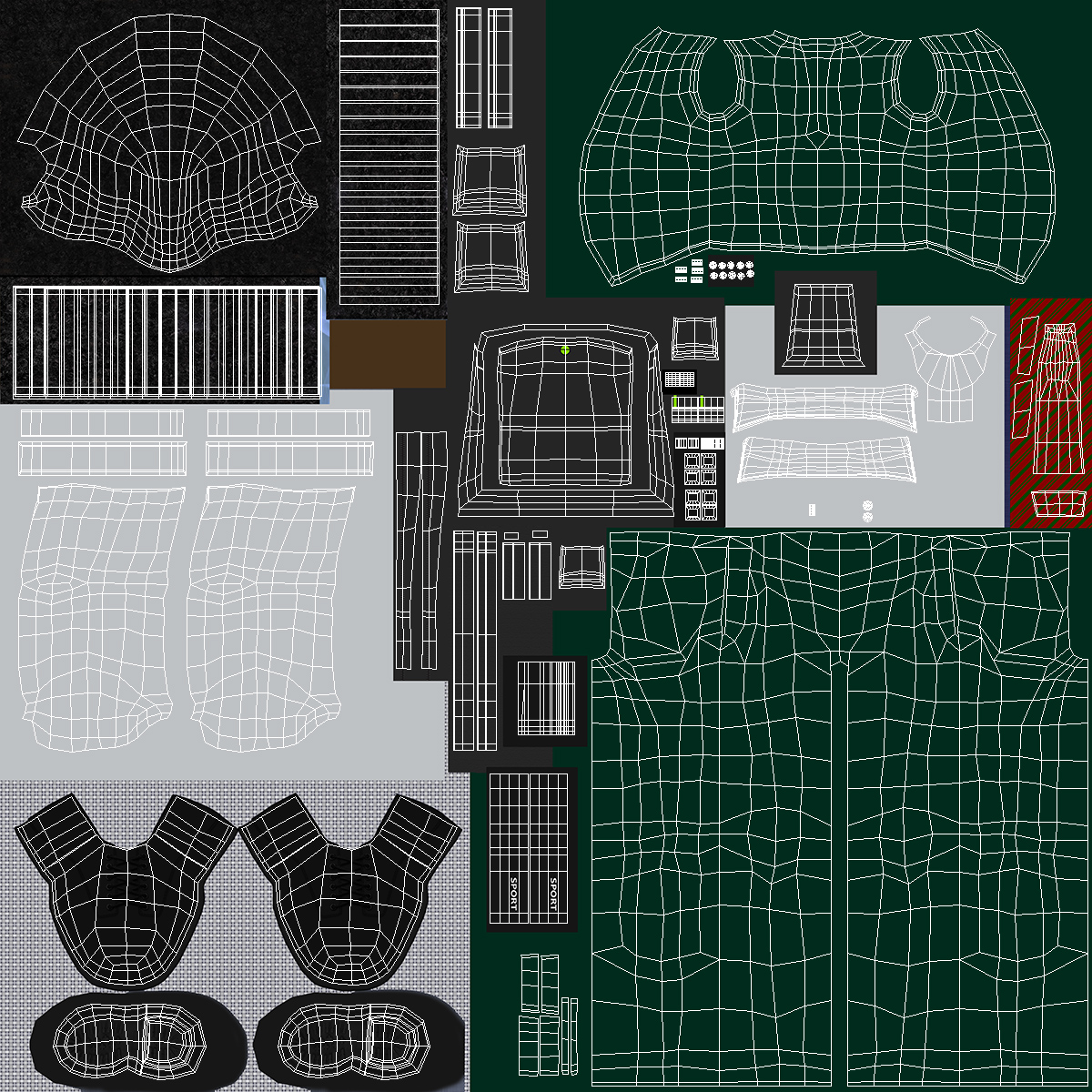 Black Teenager Light Skin School Uniform Rigged 3D