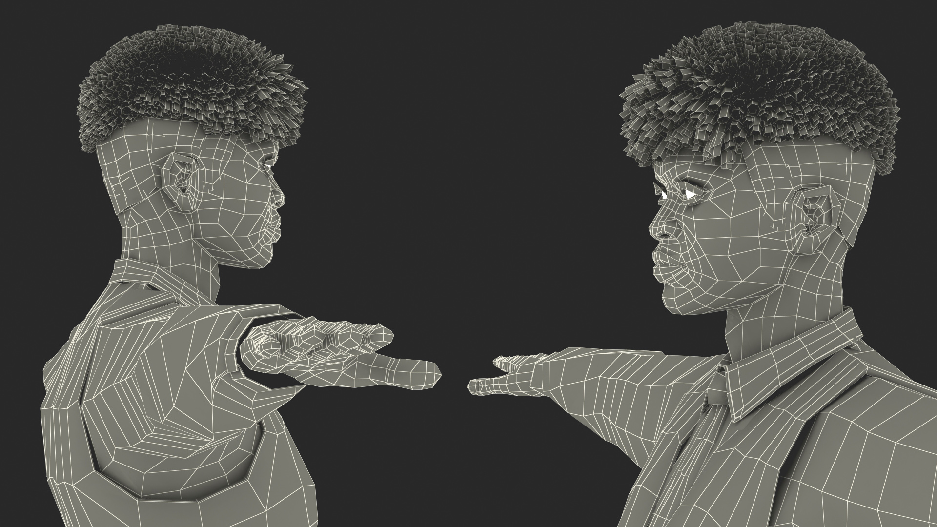 Black Teenager Light Skin School Uniform Rigged 3D