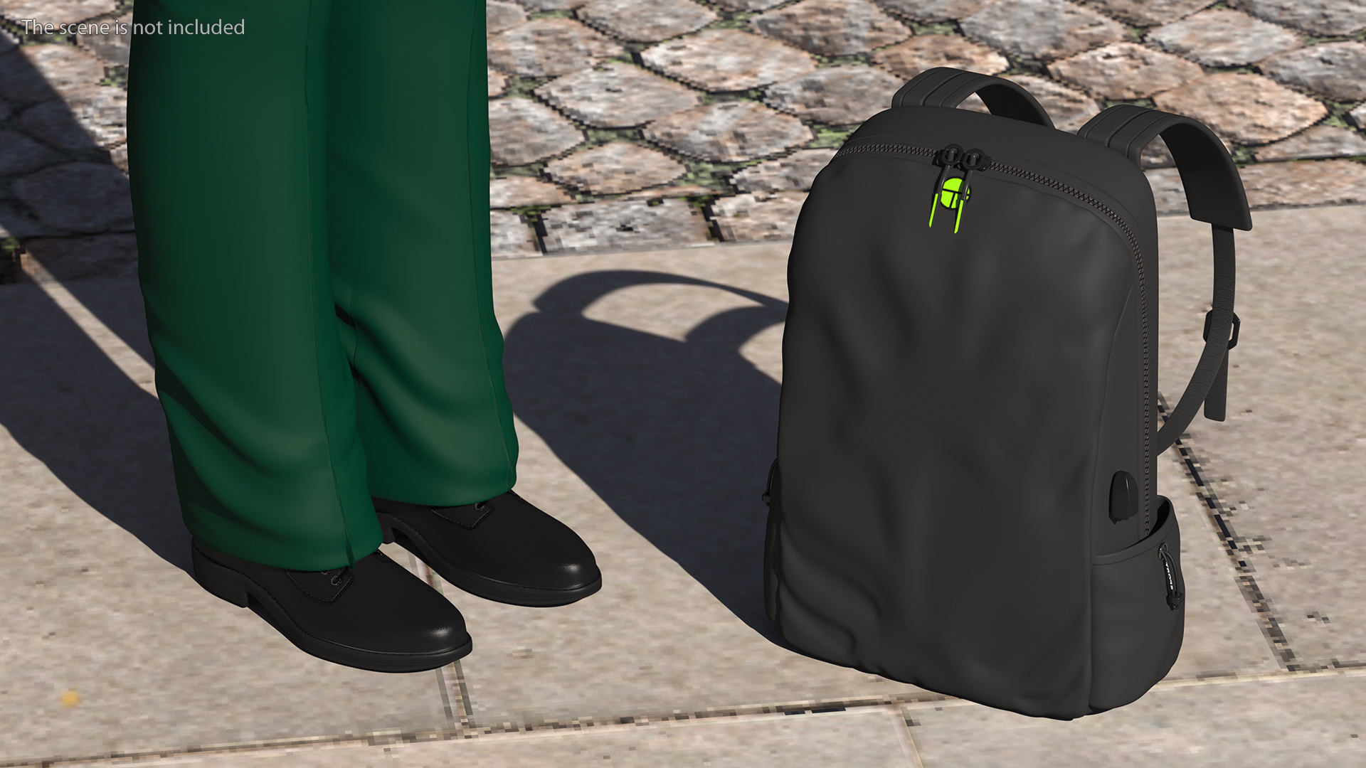 Black Teenager Light Skin School Uniform Rigged 3D
