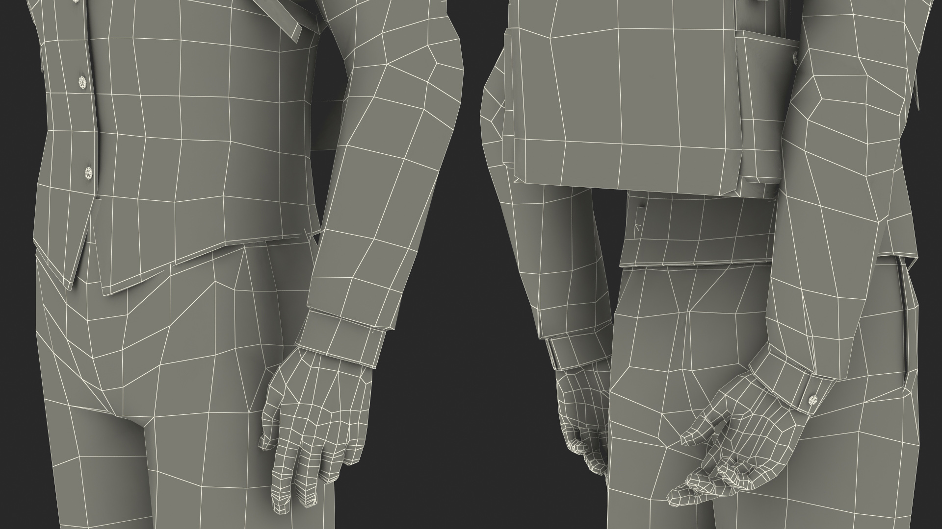 Black Teenager Light Skin School Uniform Rigged 3D