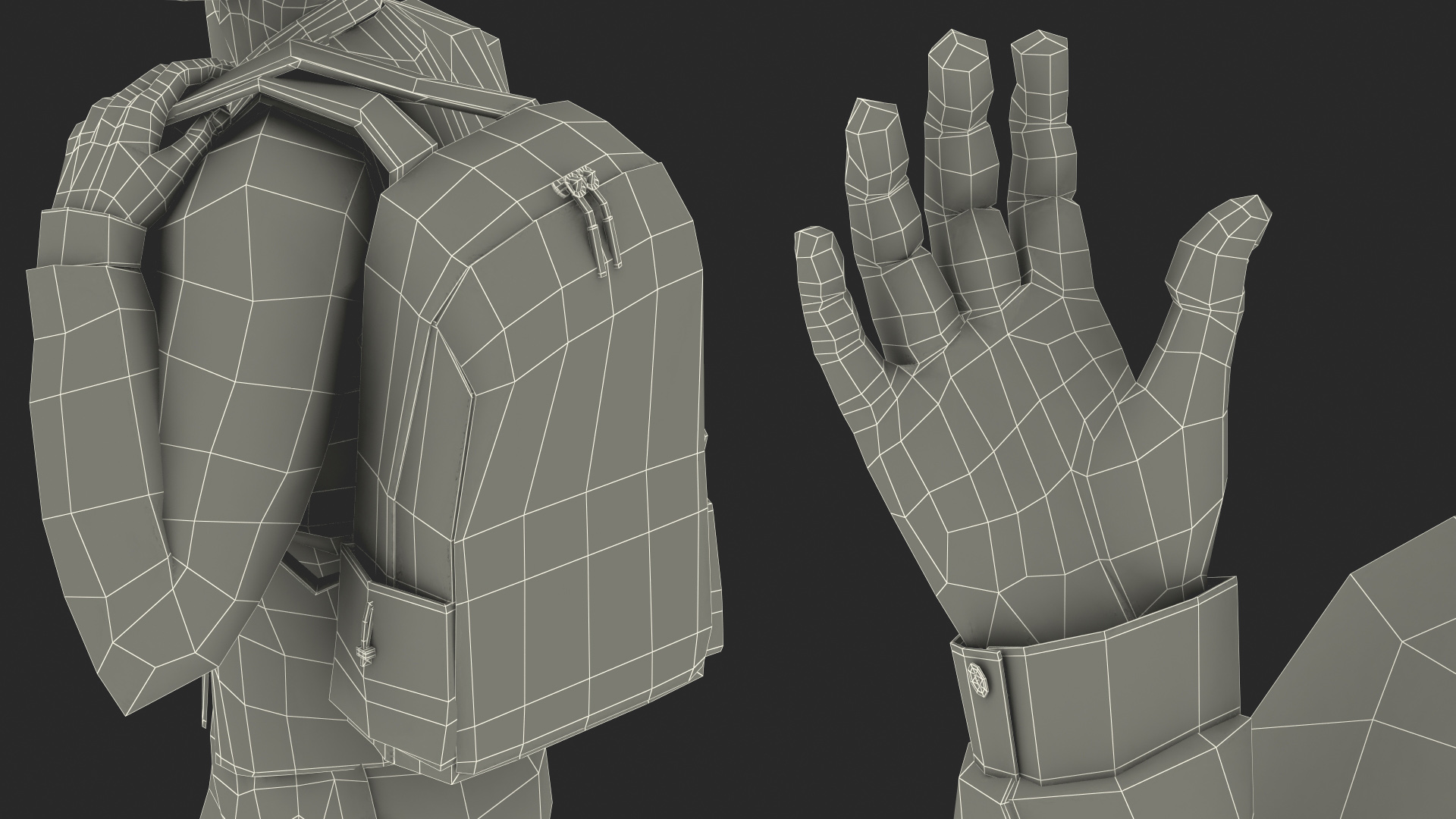 Black Teenager Light Skin School Uniform Rigged 3D