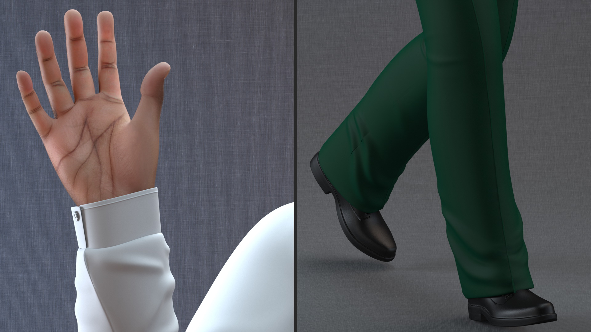 Black Teenager Light Skin School Uniform Rigged 3D