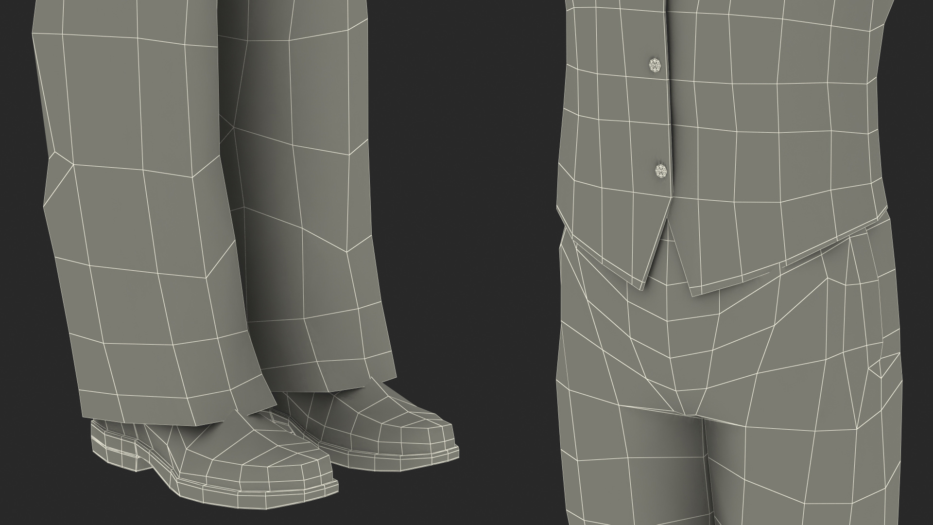 Black Teenager Light Skin School Uniform Rigged 3D