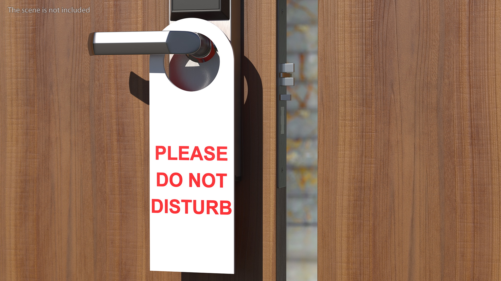 Hotel Door Hanger Do Not Disturb White Red 3D