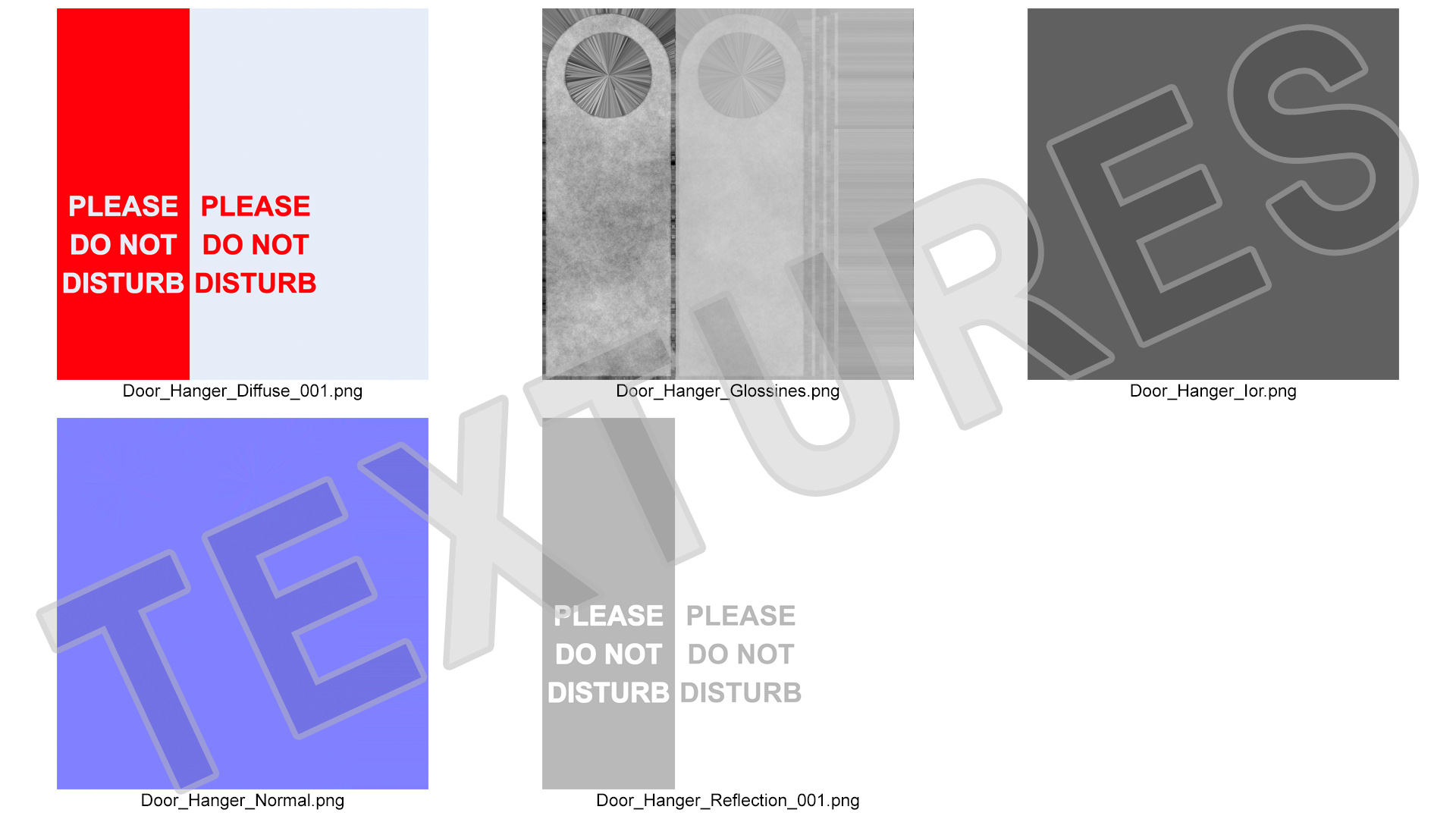 Hotel Door Hanger Do Not Disturb White Red 3D