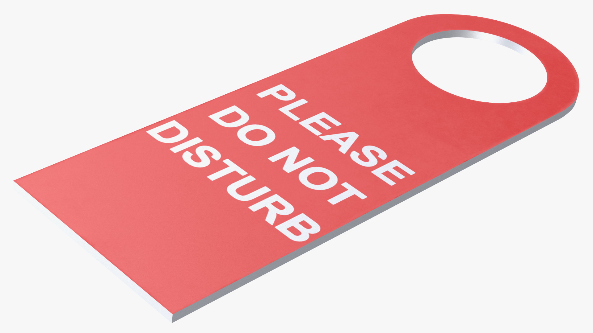 Hotel Door Hanger Do Not Disturb White Red 3D
