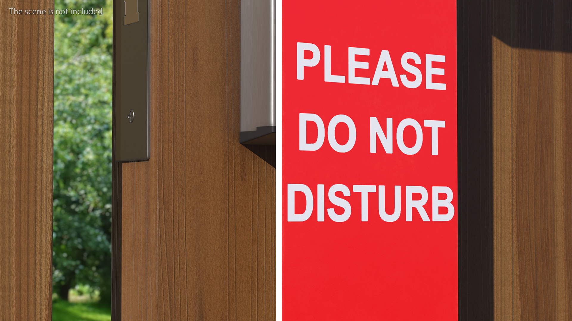 Hotel Door Hanger Do Not Disturb White Red 3D