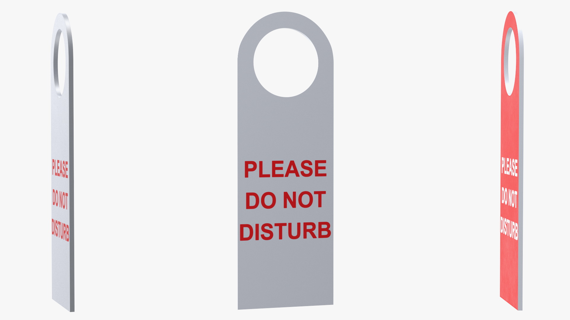 Hotel Door Hanger Do Not Disturb White Red 3D