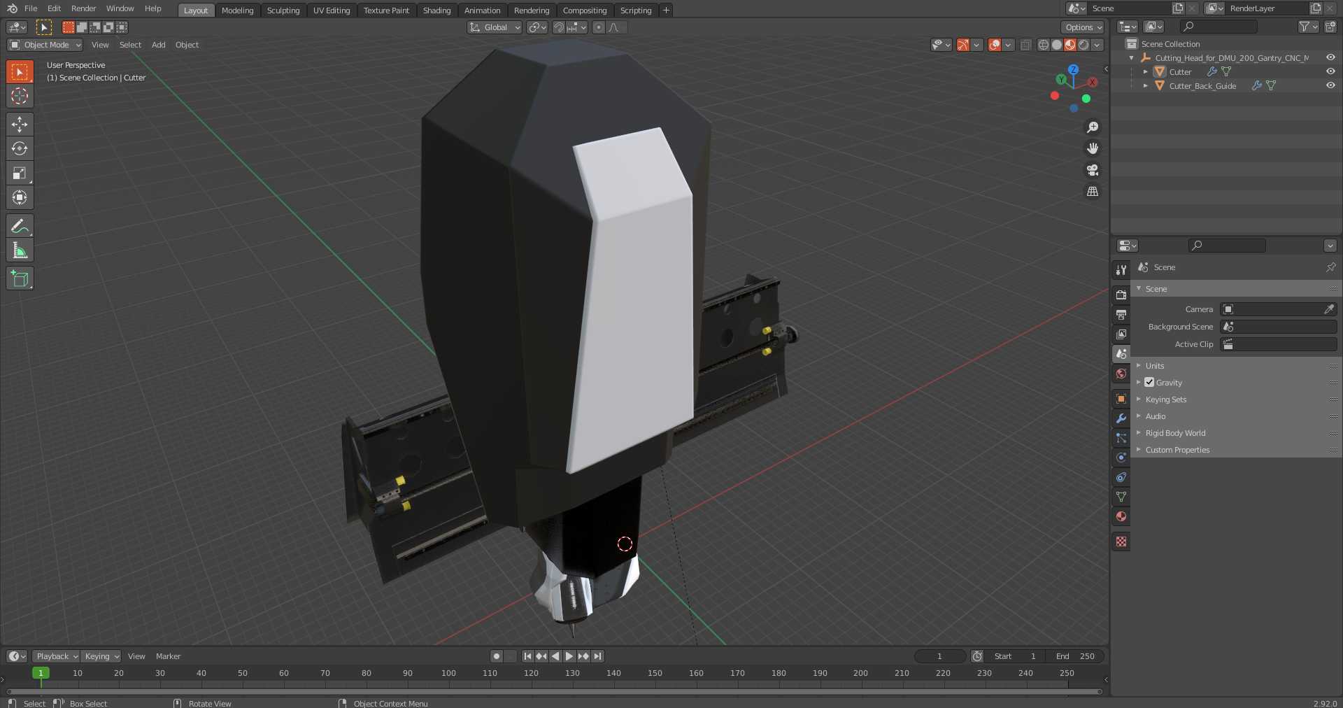 3D Cutting Head for DMU 200 Gantry CNC Machine model