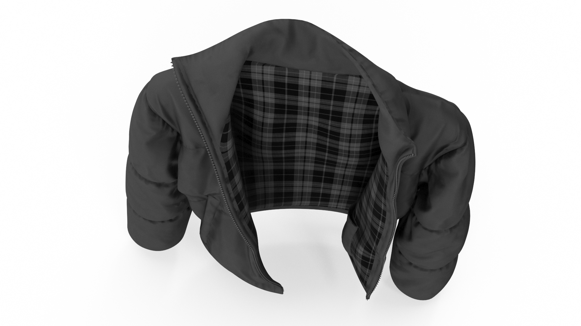 3D Oversize Puffer Mens Jacket Black model