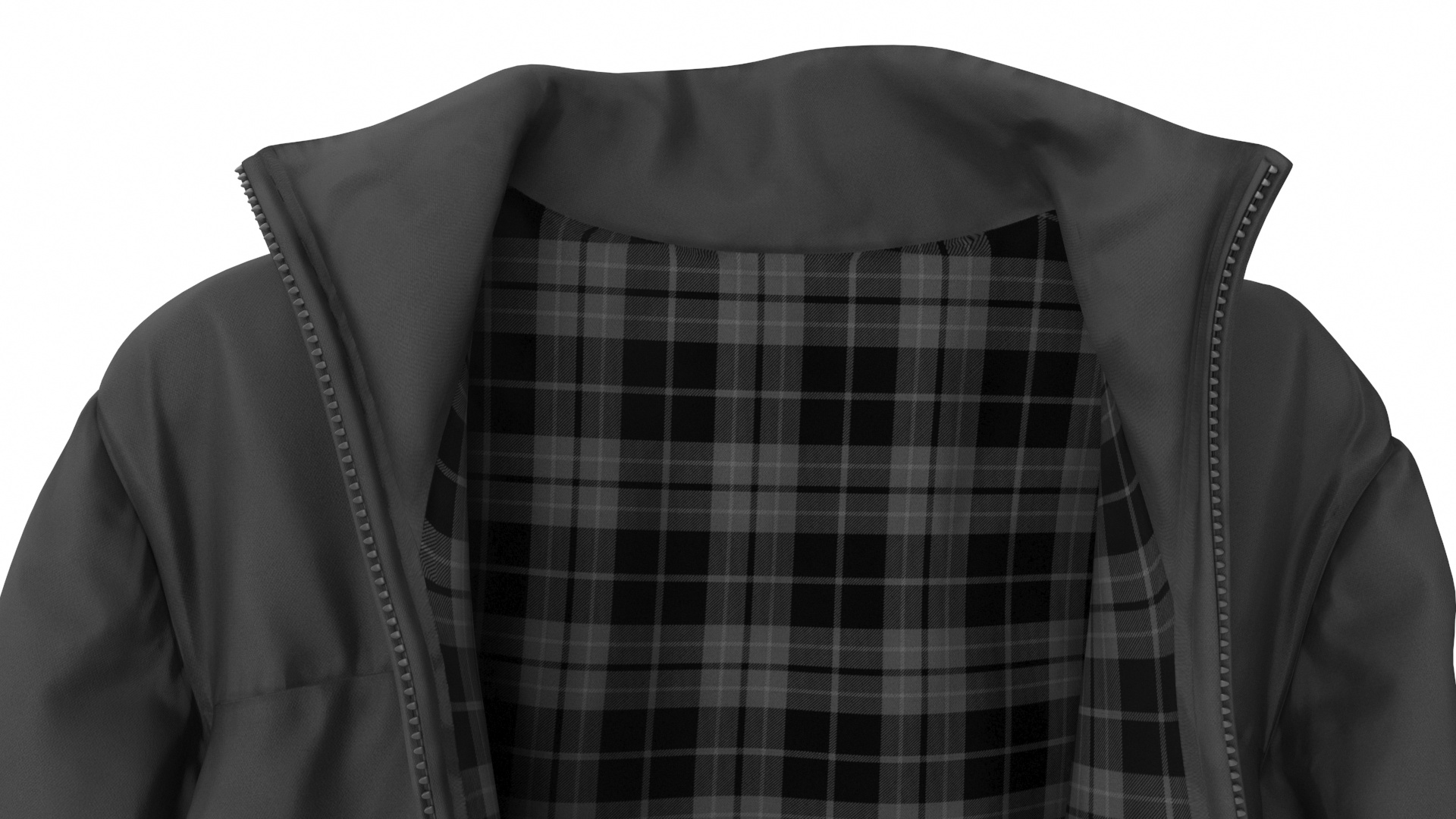 3D Oversize Puffer Mens Jacket Black model