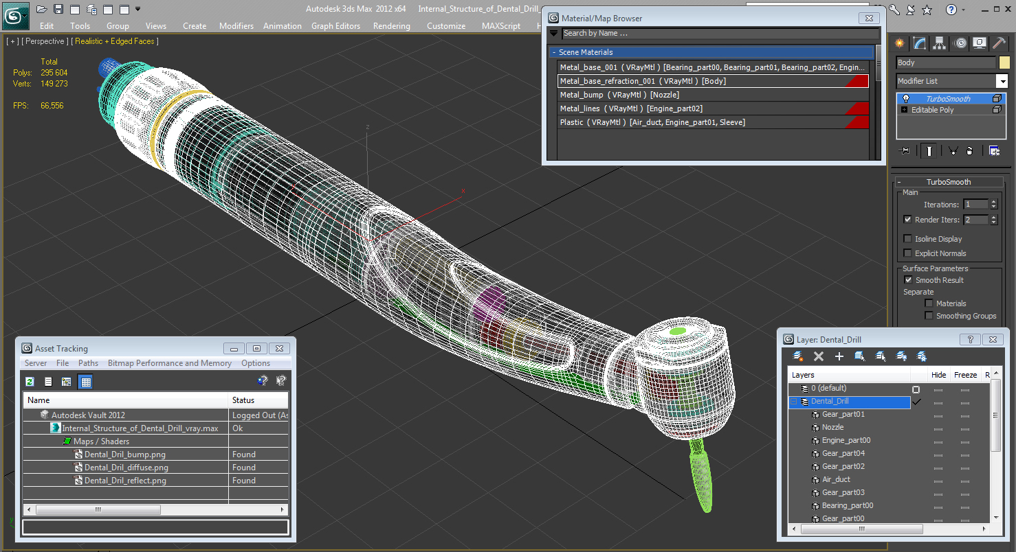 Internal Structure of Dental Drill 3D model