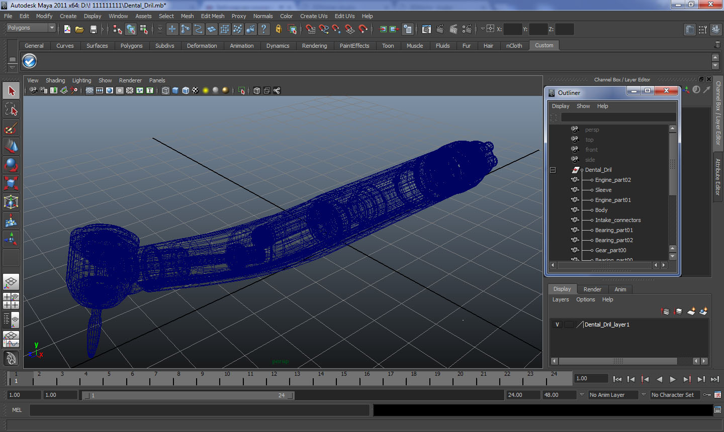Internal Structure of Dental Drill 3D model