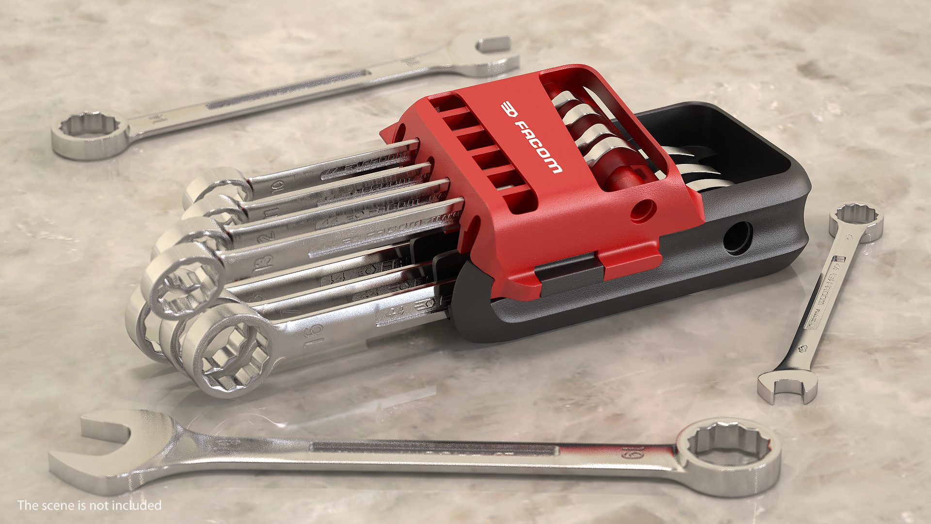 Facom Combination Spanner Set 8-19mm Storage Clip 3D model