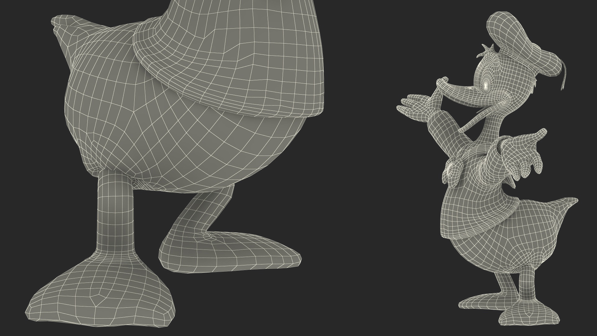 3D model Cartoon Character Donald Duck Happy Pose