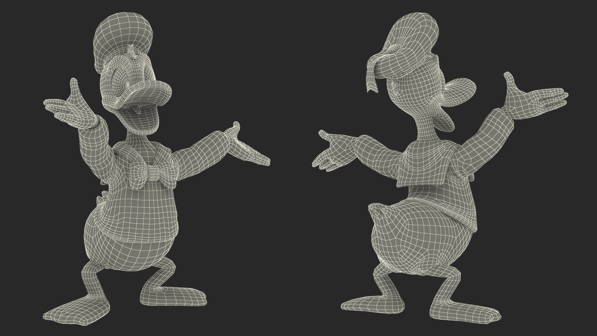 3D model Cartoon Character Donald Duck Happy Pose