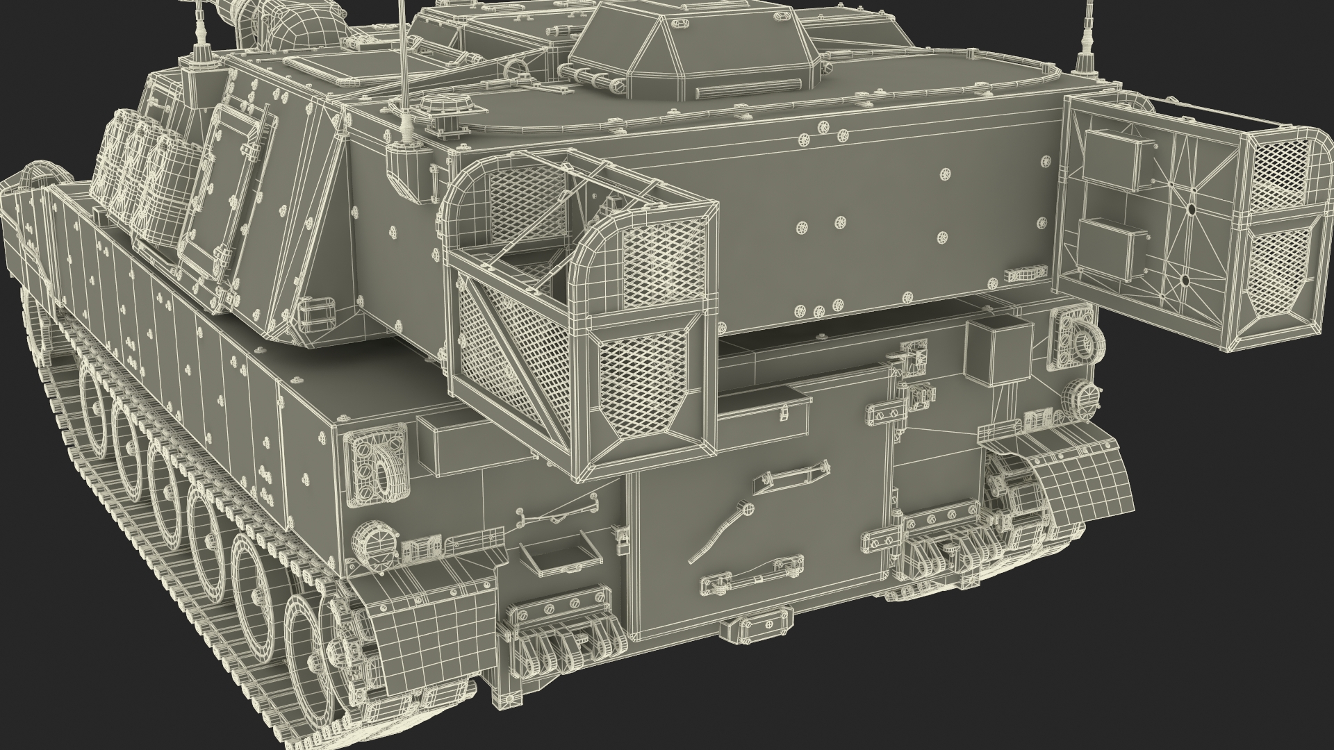 3D M109 Paladin Howitzer Camouflage Color model