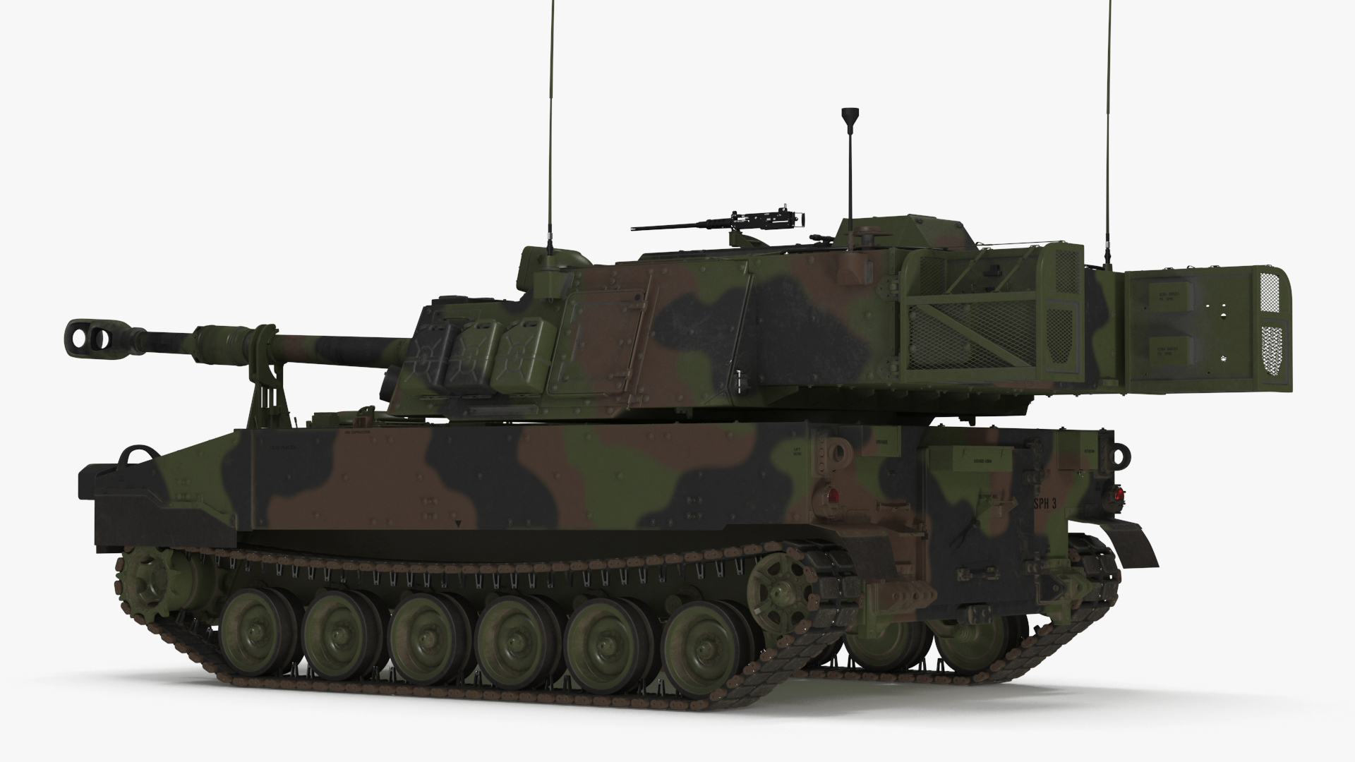 3D M109 Paladin Howitzer Camouflage Color model